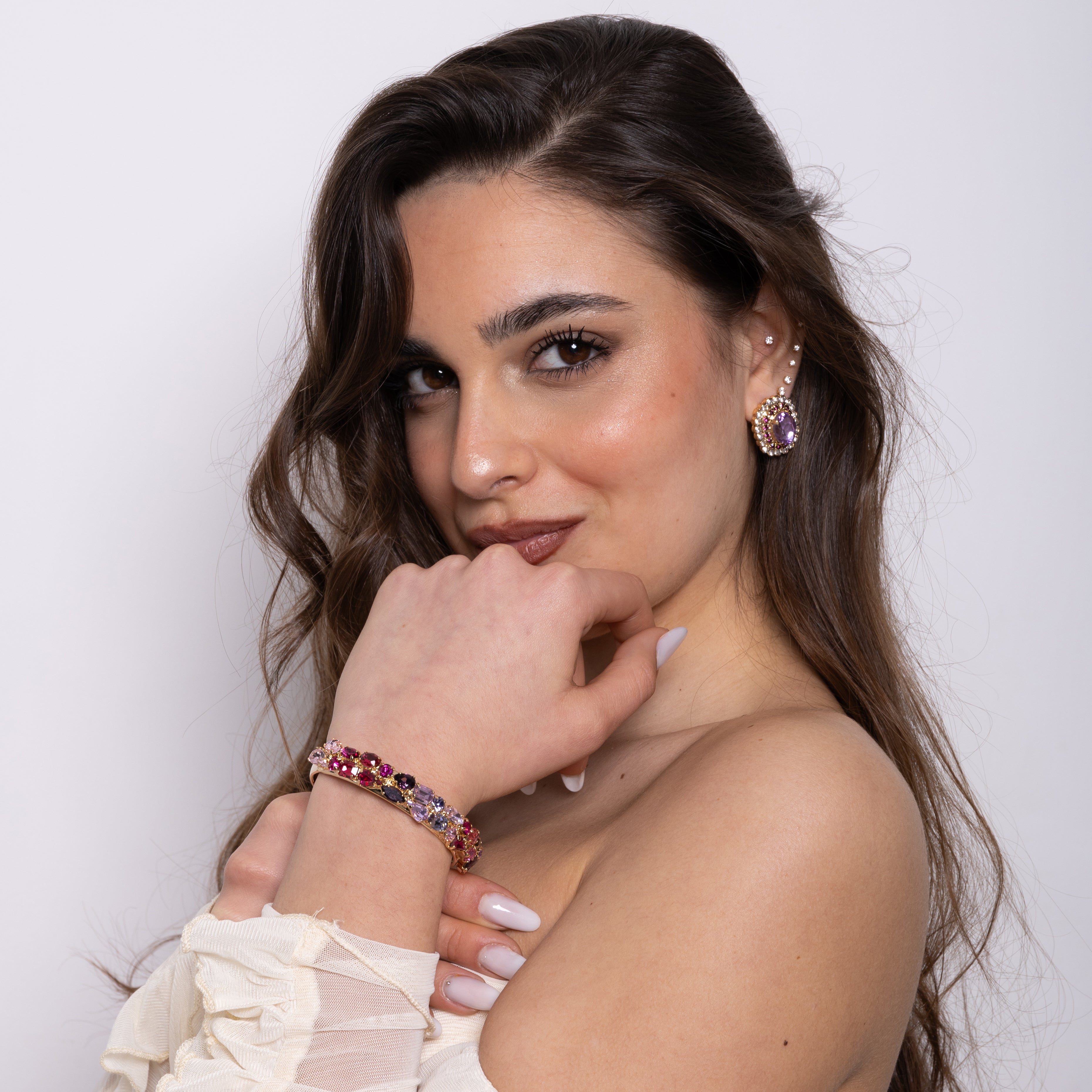 Orecchini peach Swarovski