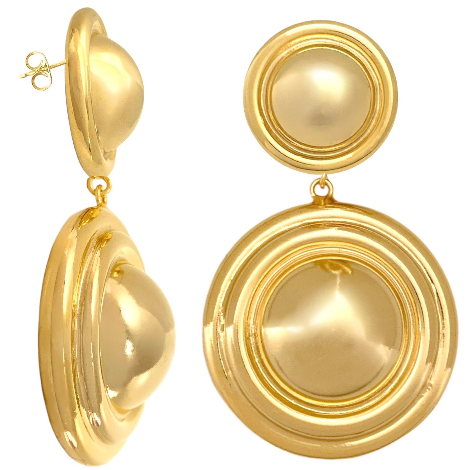Double round earrings