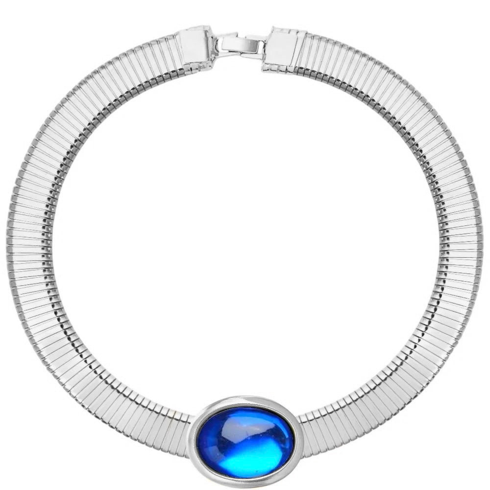 Oval color tube necklace