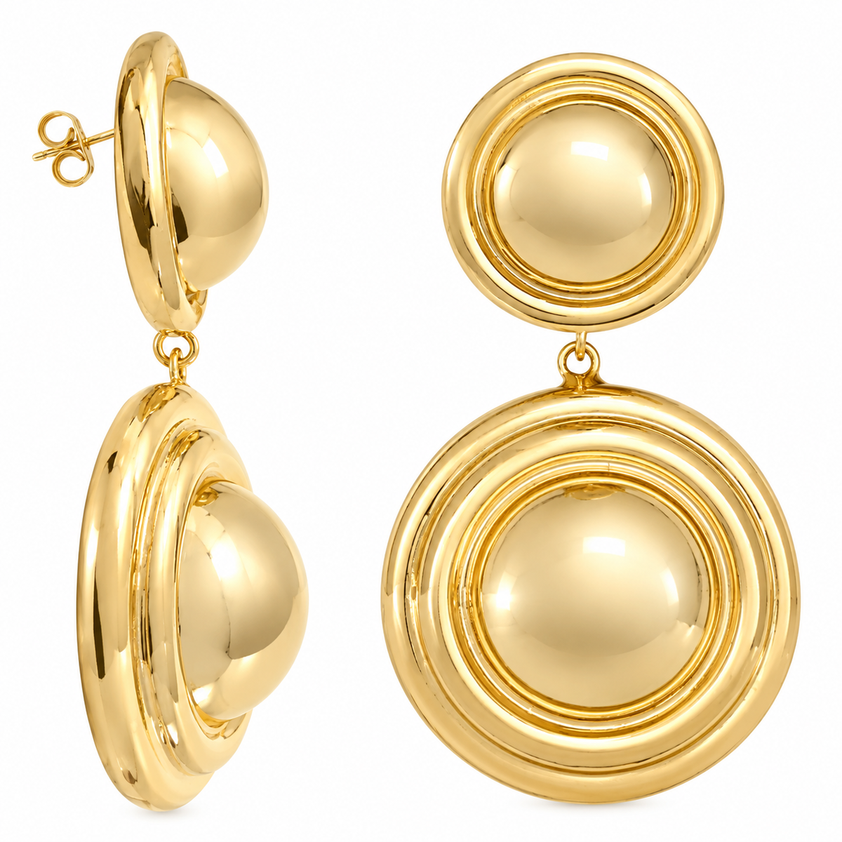 Double round earrings