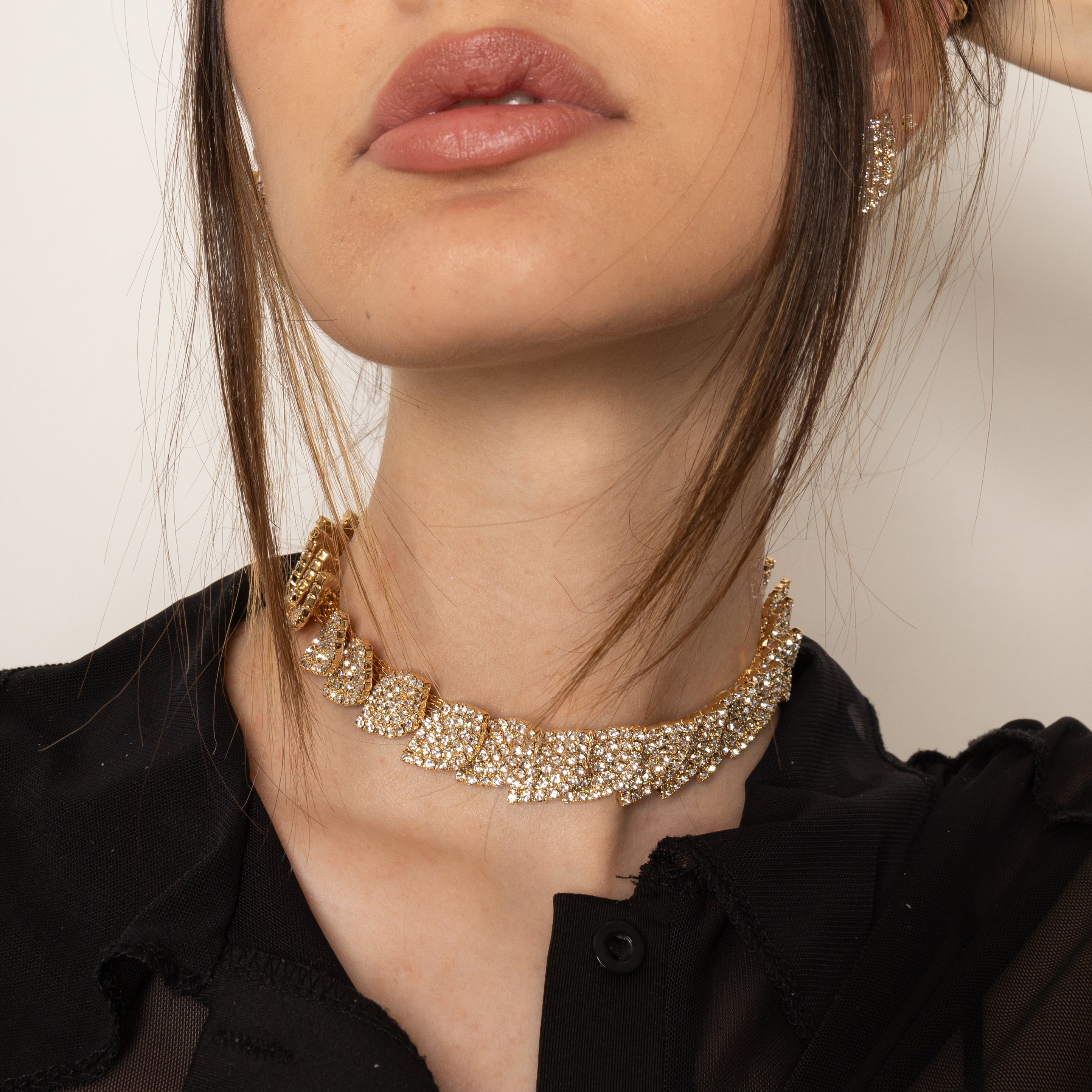 Choker leaves Swarovski