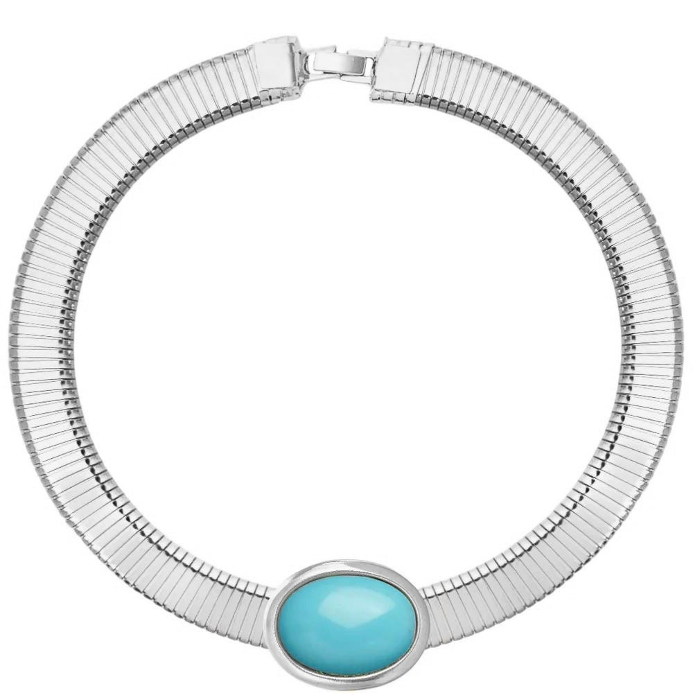 Oval color tube necklace