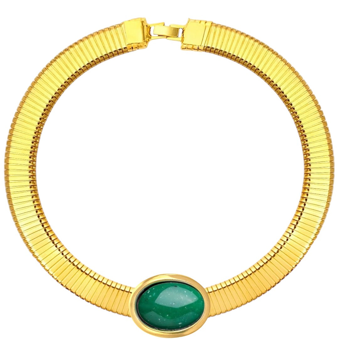 Oval color tube necklace