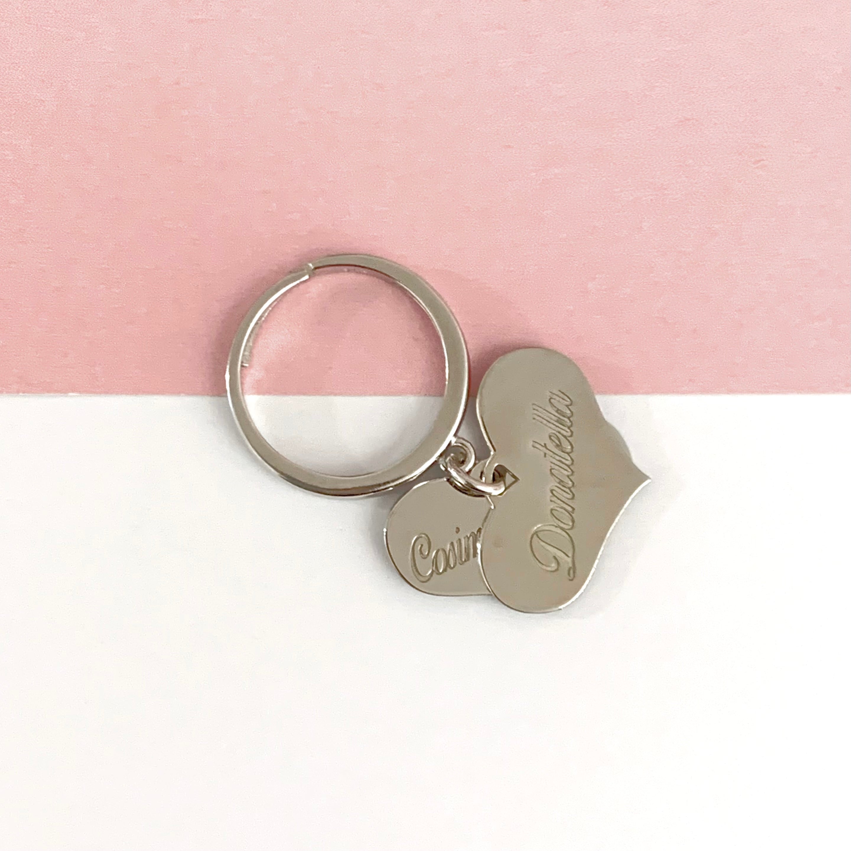 Anello charms cuori personalizzabili