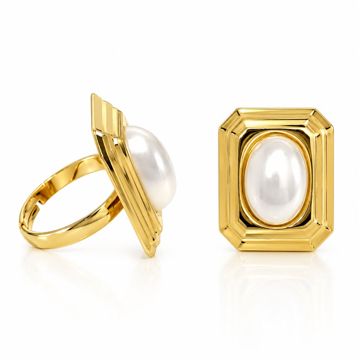 Square pearl ring