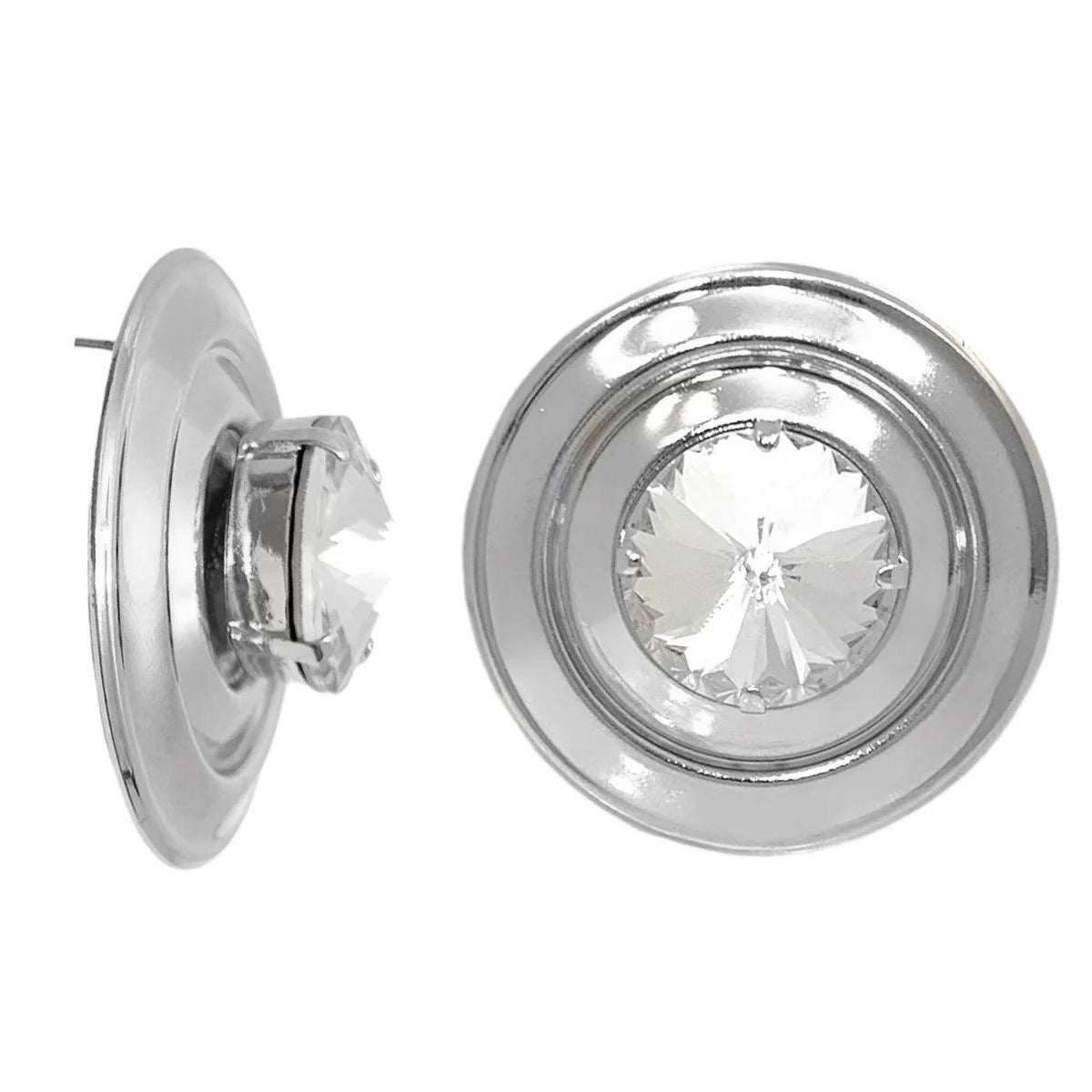 Crystal button earrings