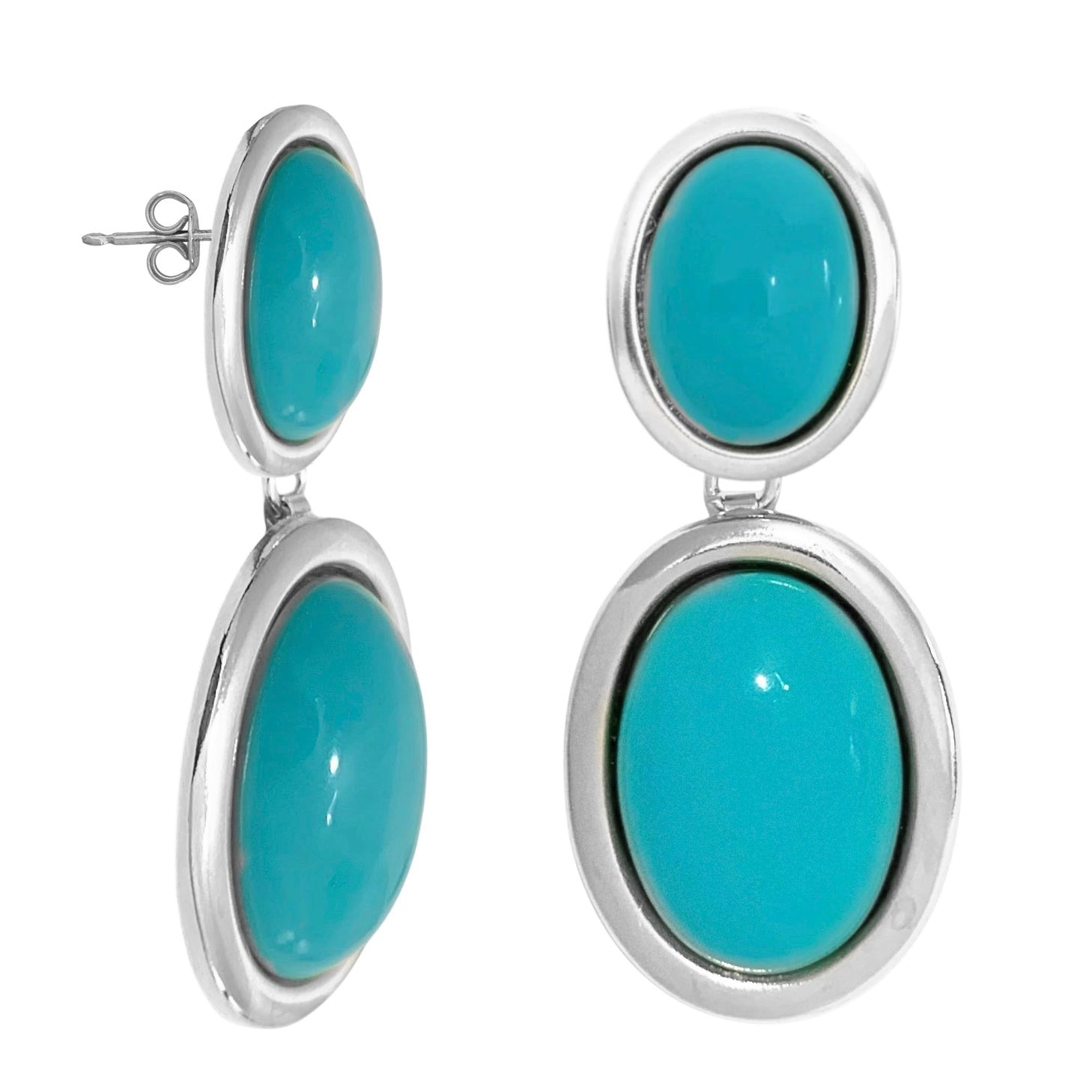 Orecchini oval pendent color