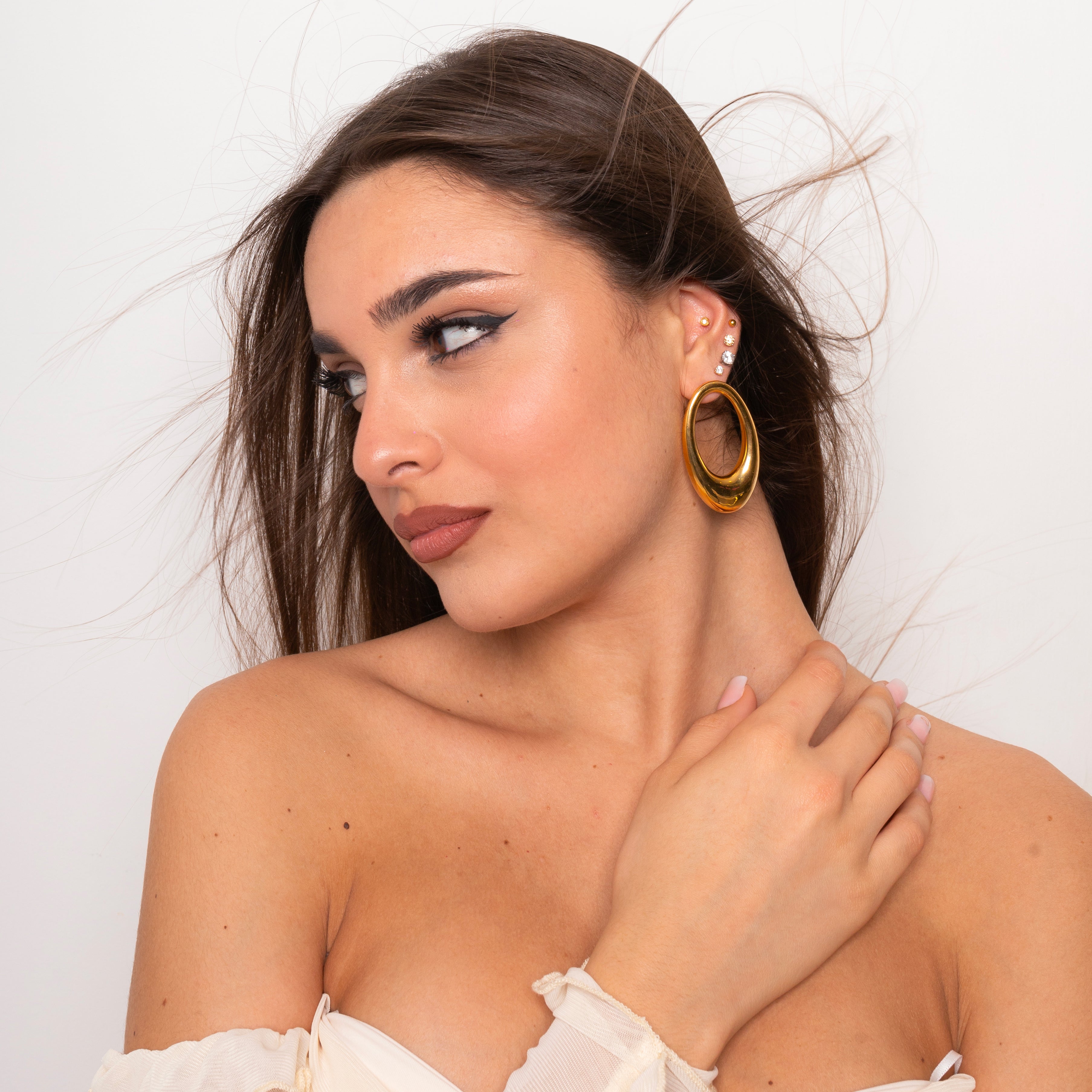 Orecchini crescent oval luxury