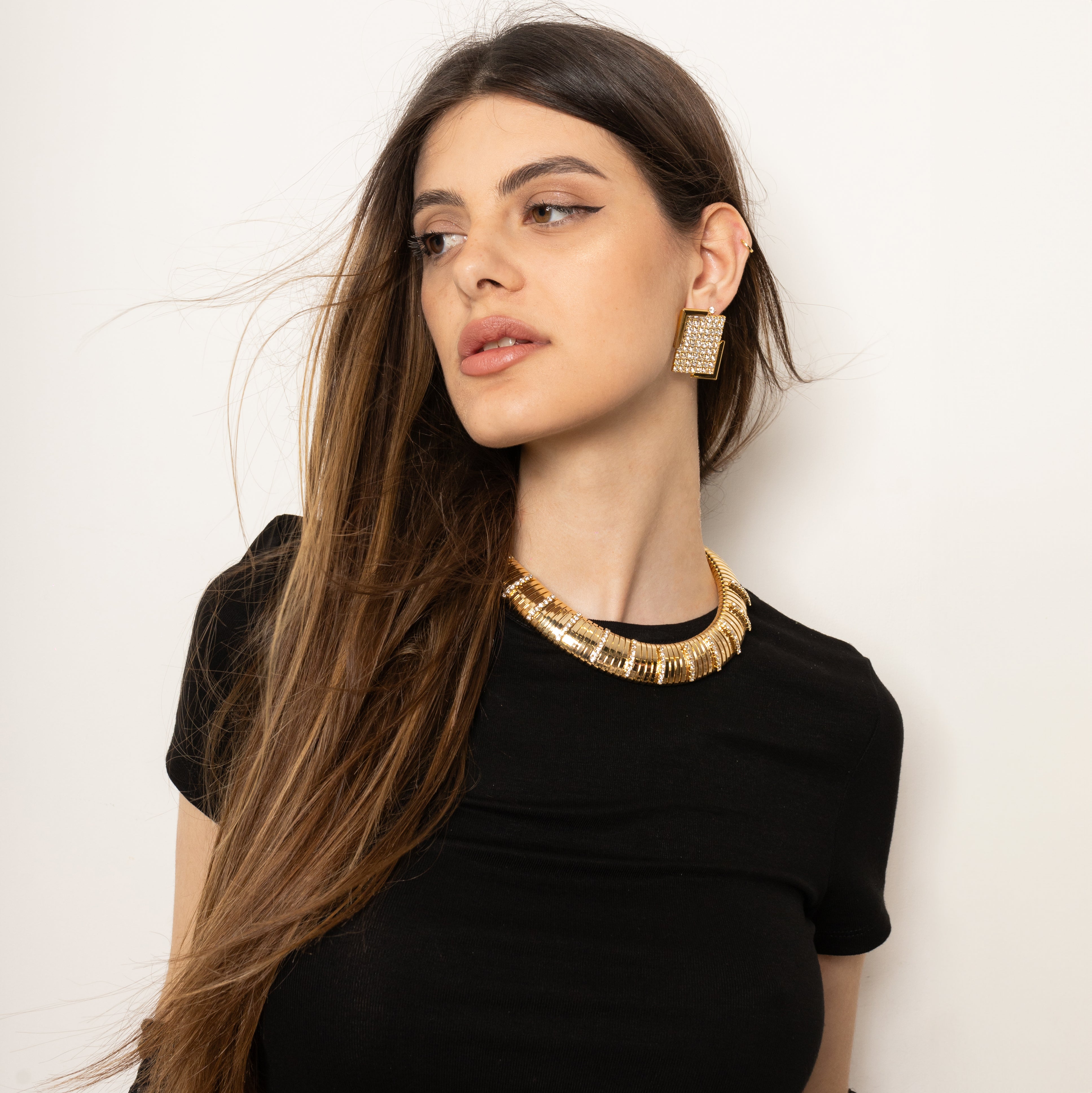 Swarovski tubogas line necklace