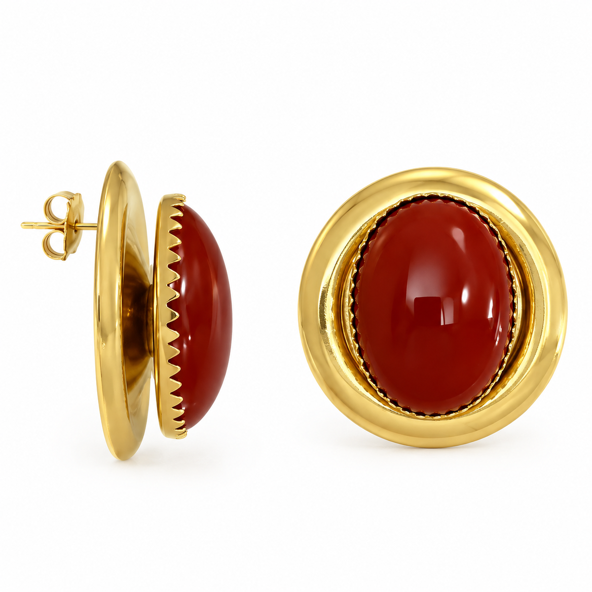 Button color earrings