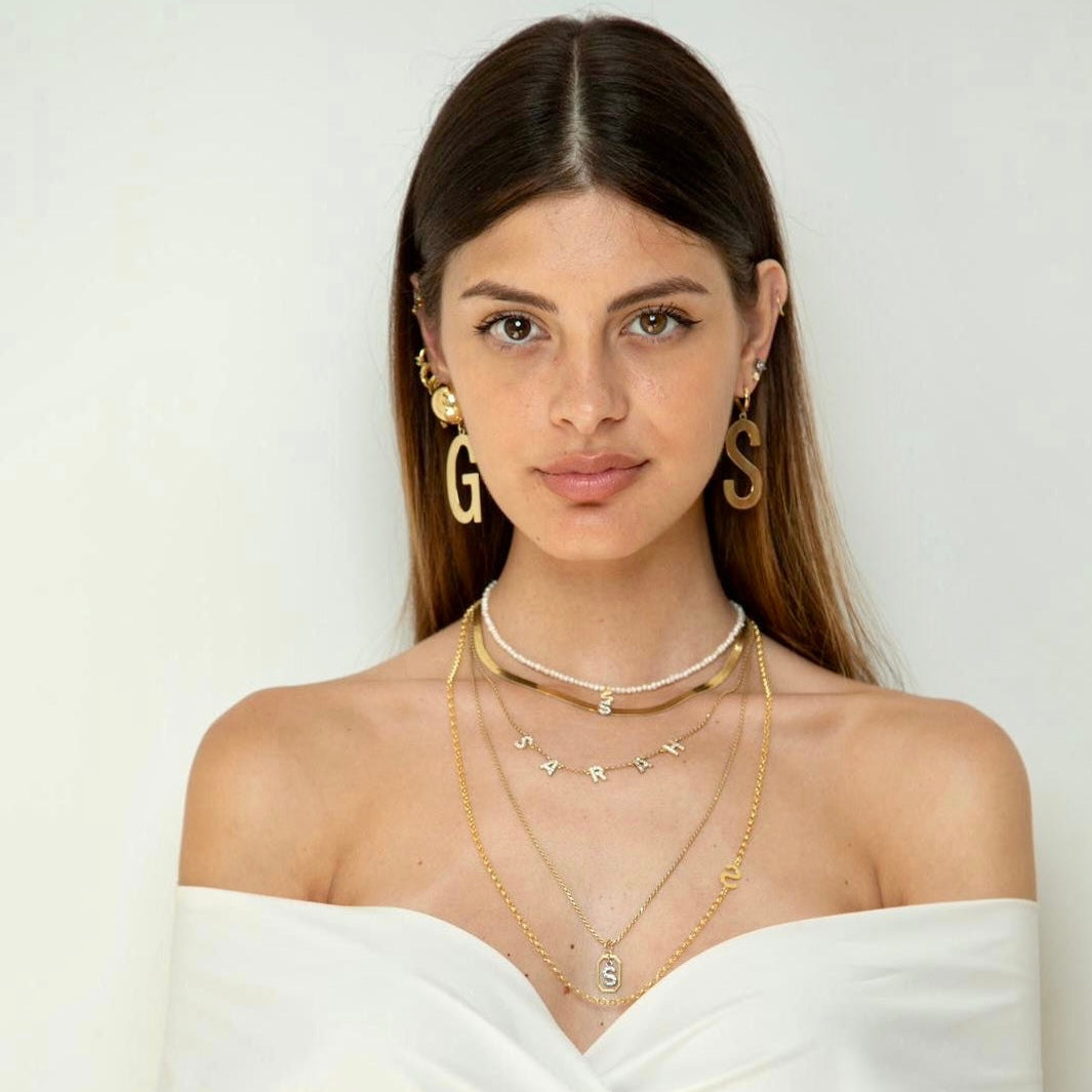 Collana letter pearl