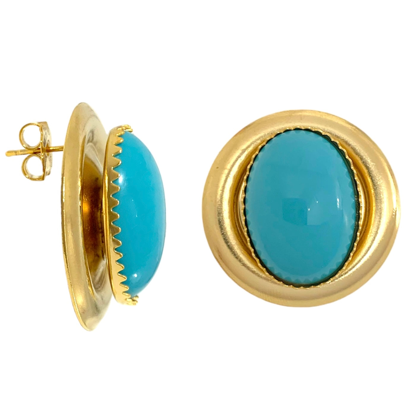 Button color earrings