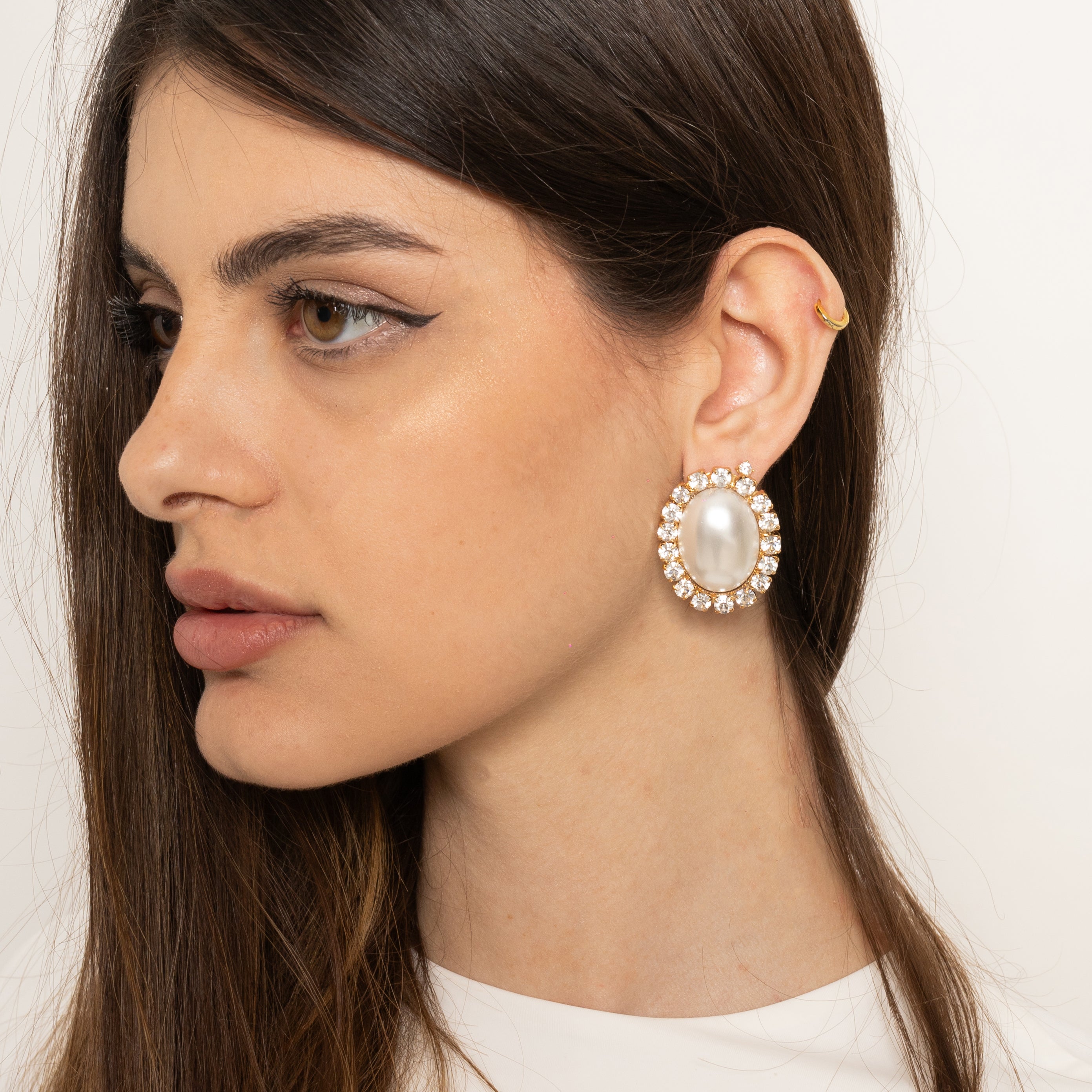 Orecchini oval pearl