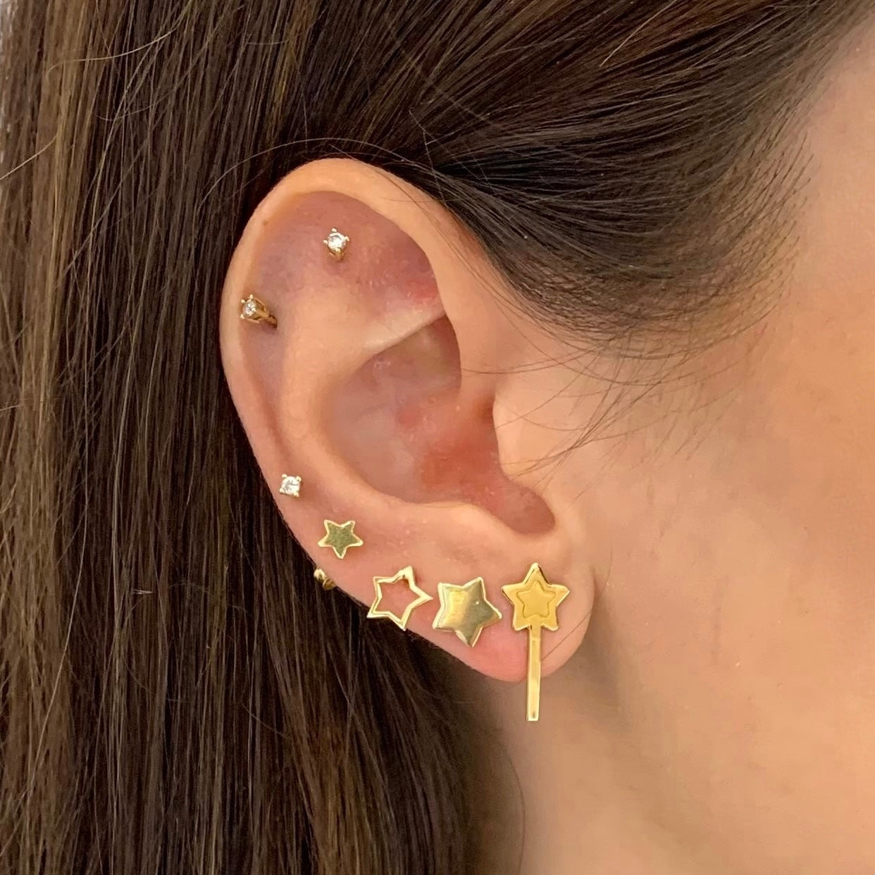 Pierced star earrings