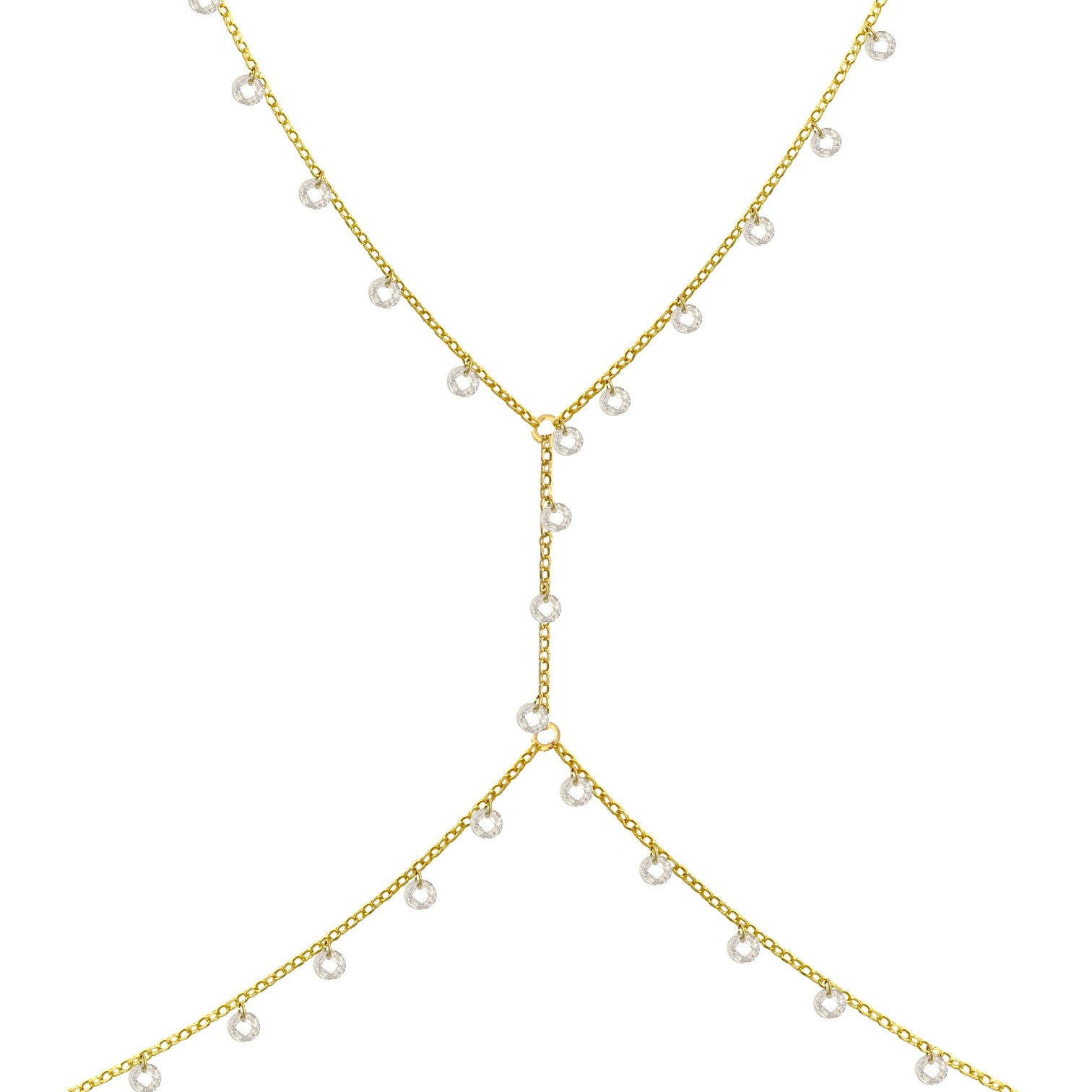 Body chain with pendant zirconia