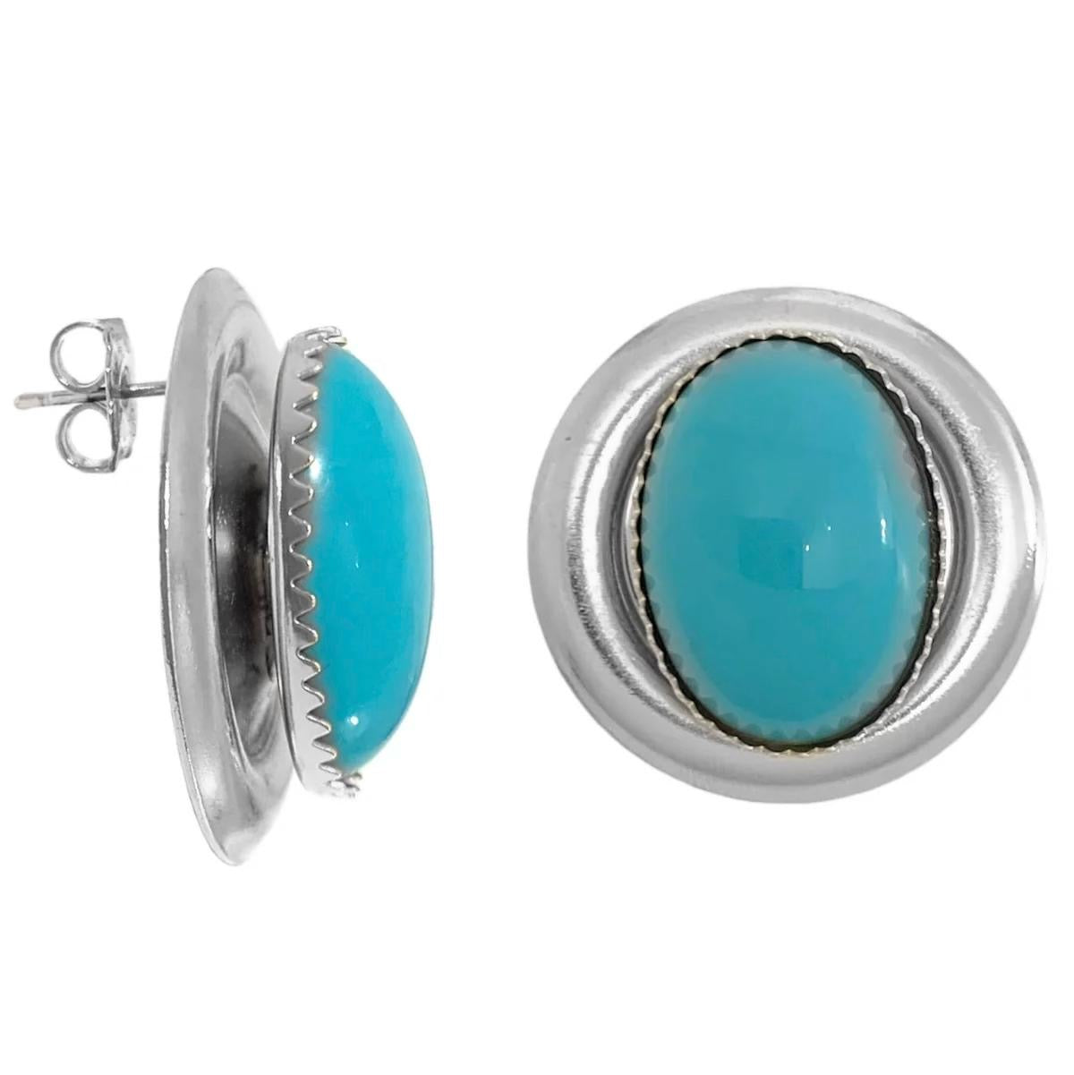 Button color earrings