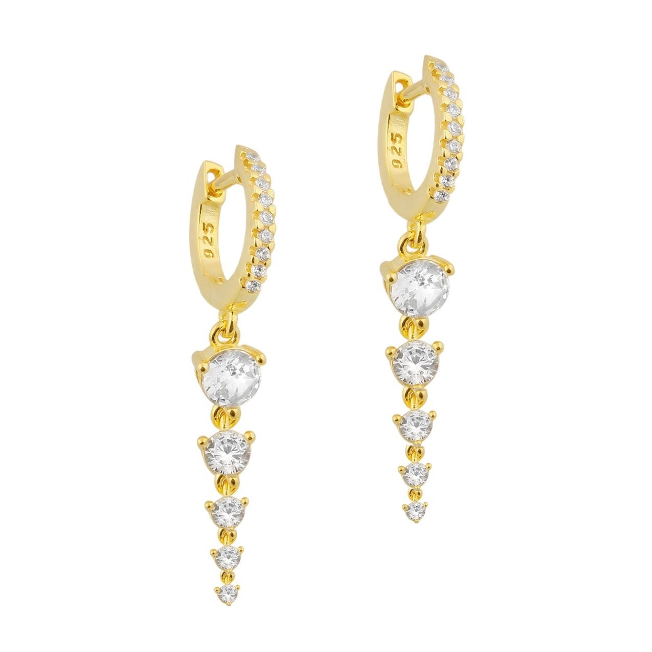 Double baguette mini hoops