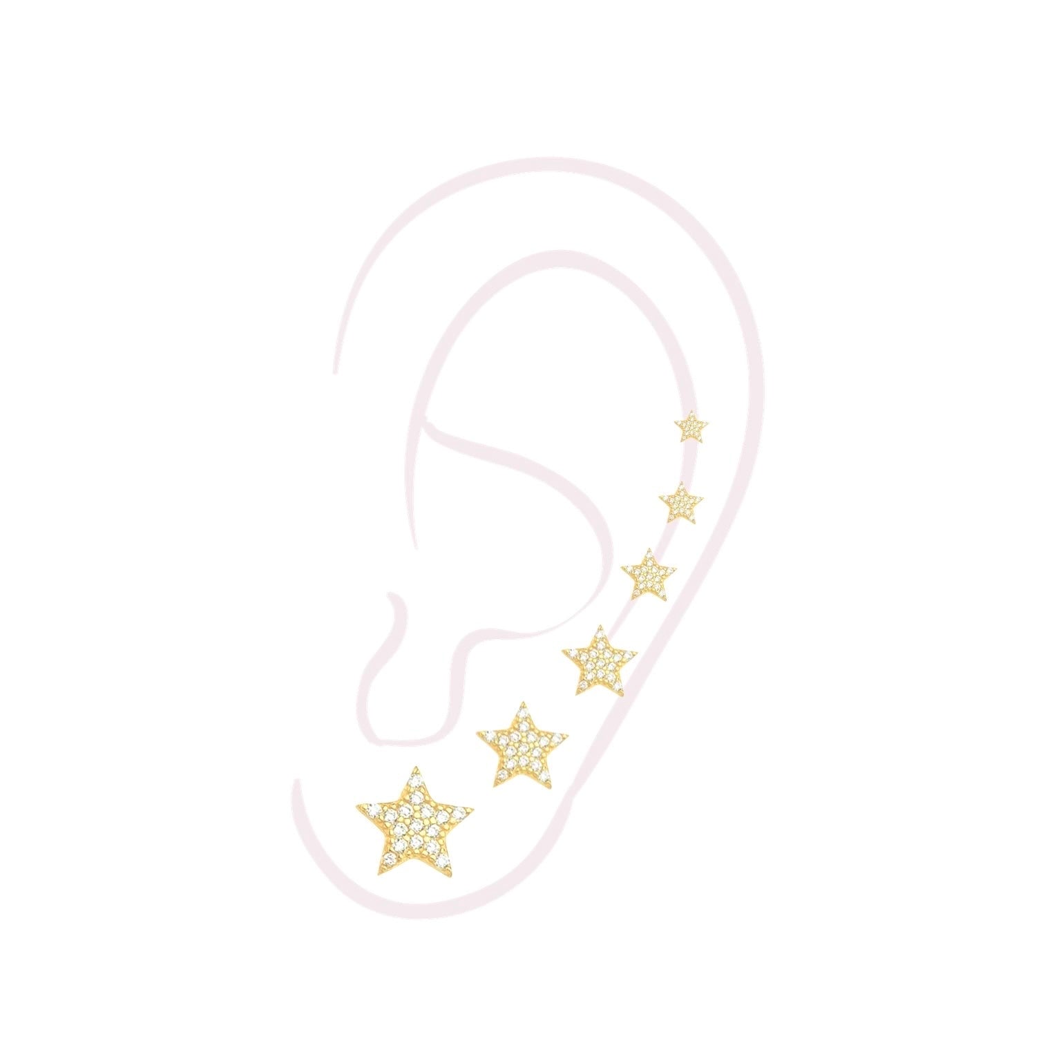 Star earrings set