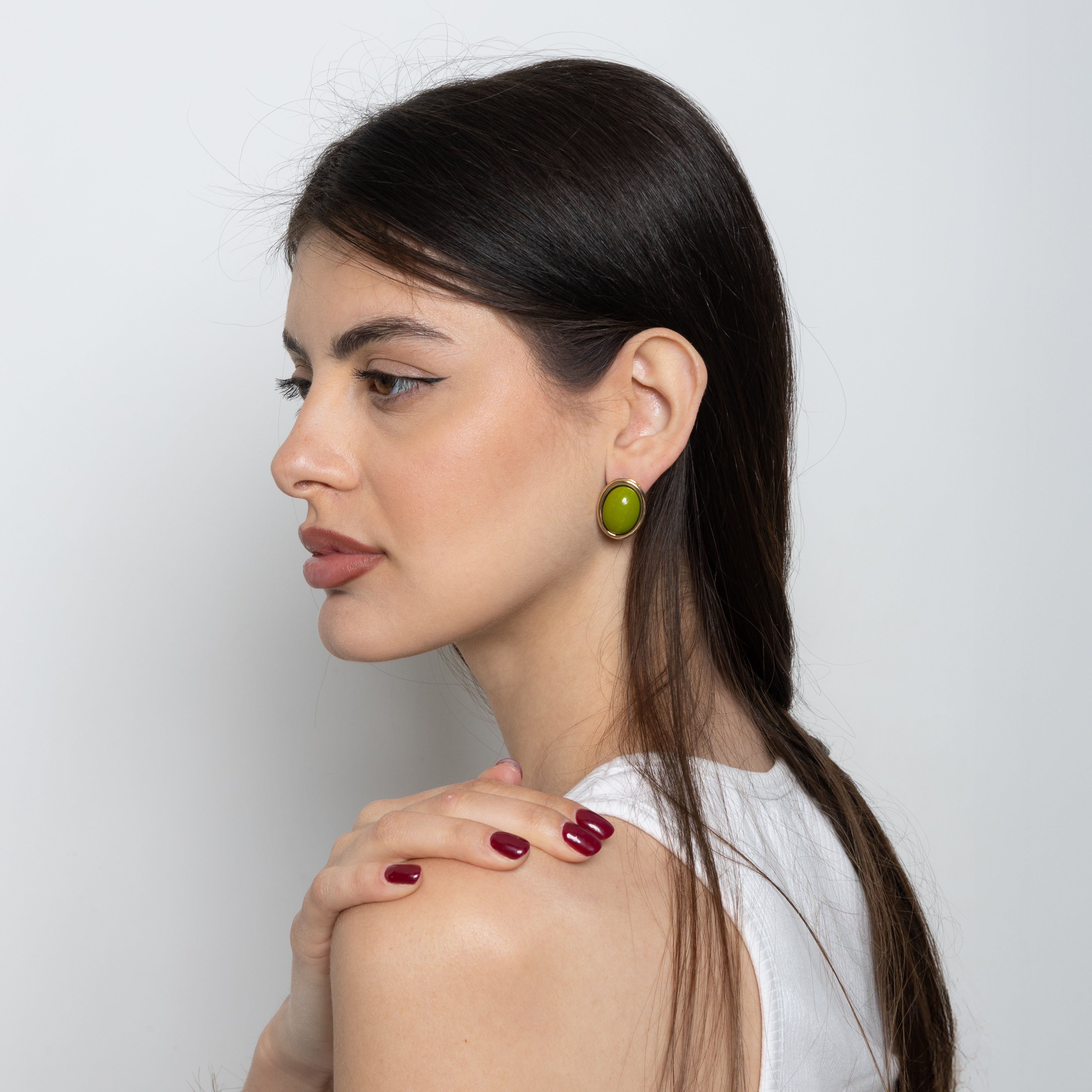 Oval Mini Color Earrings