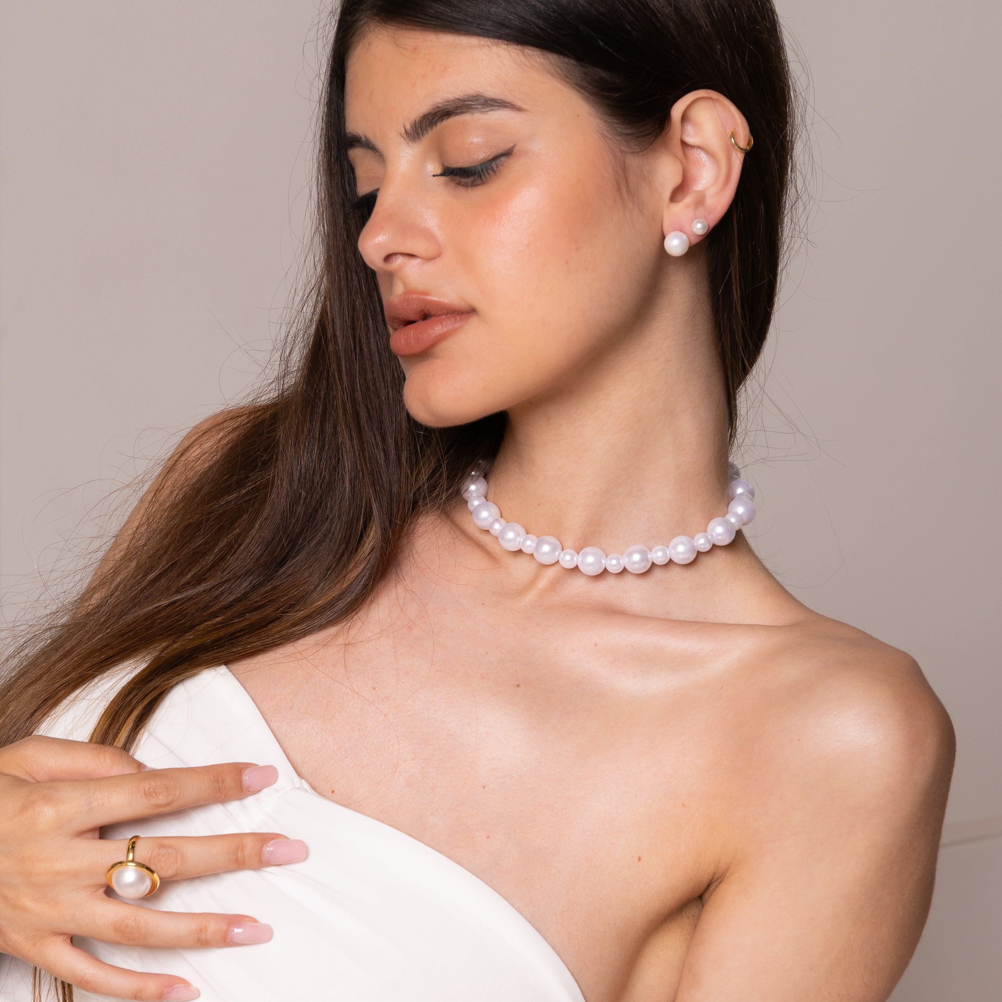 Double Pearl Necklace