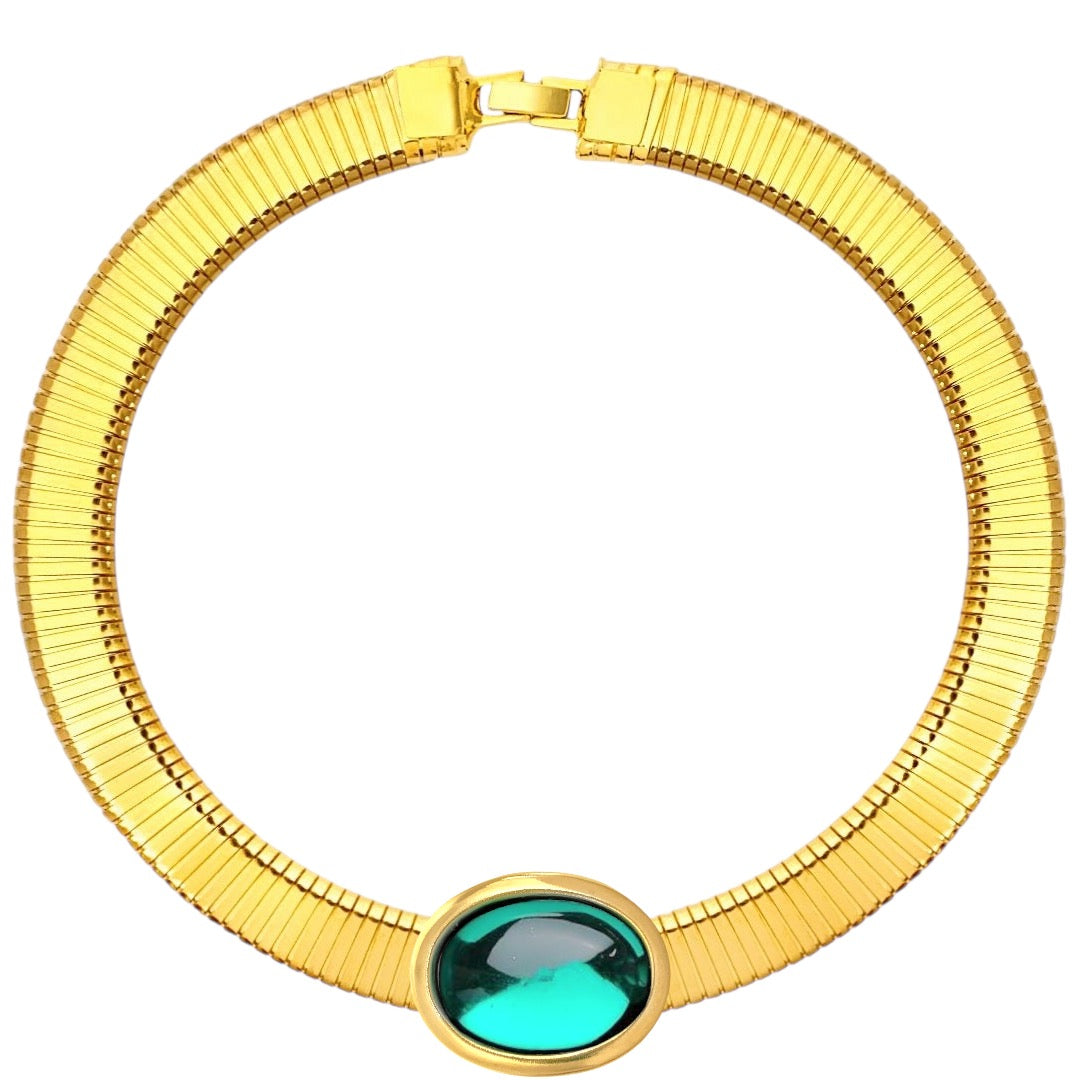 Oval color tube necklace