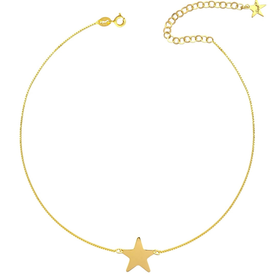 Collana Con Una Stella Centrale In Oro Giallo - Sari Gold - Foto 6