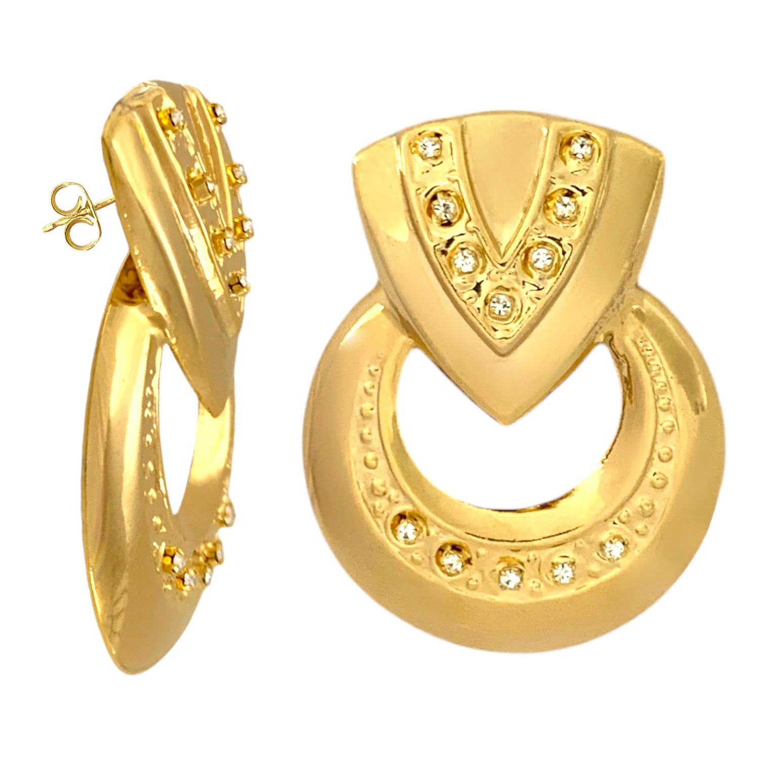 Moon shield earrings