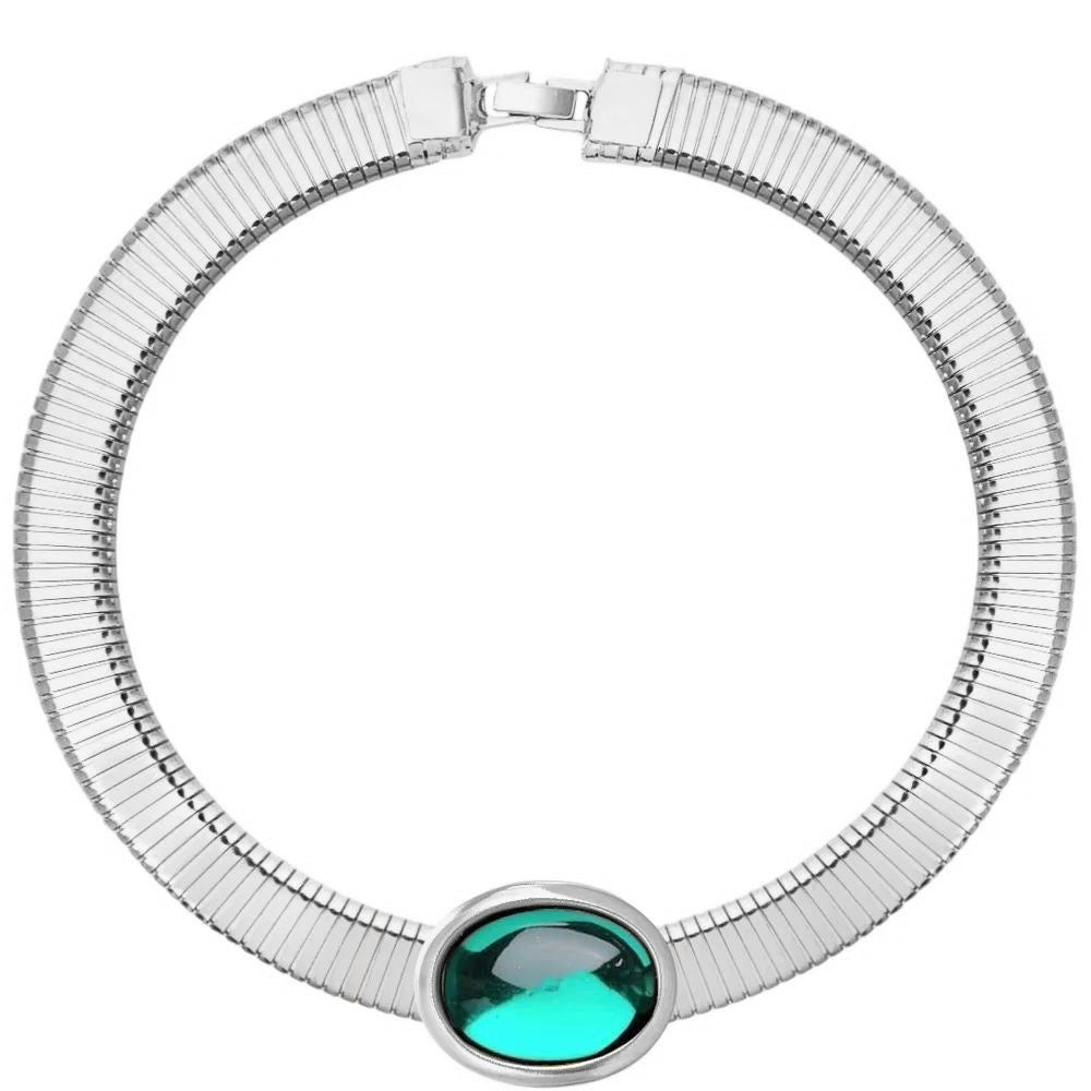 Oval color tube necklace