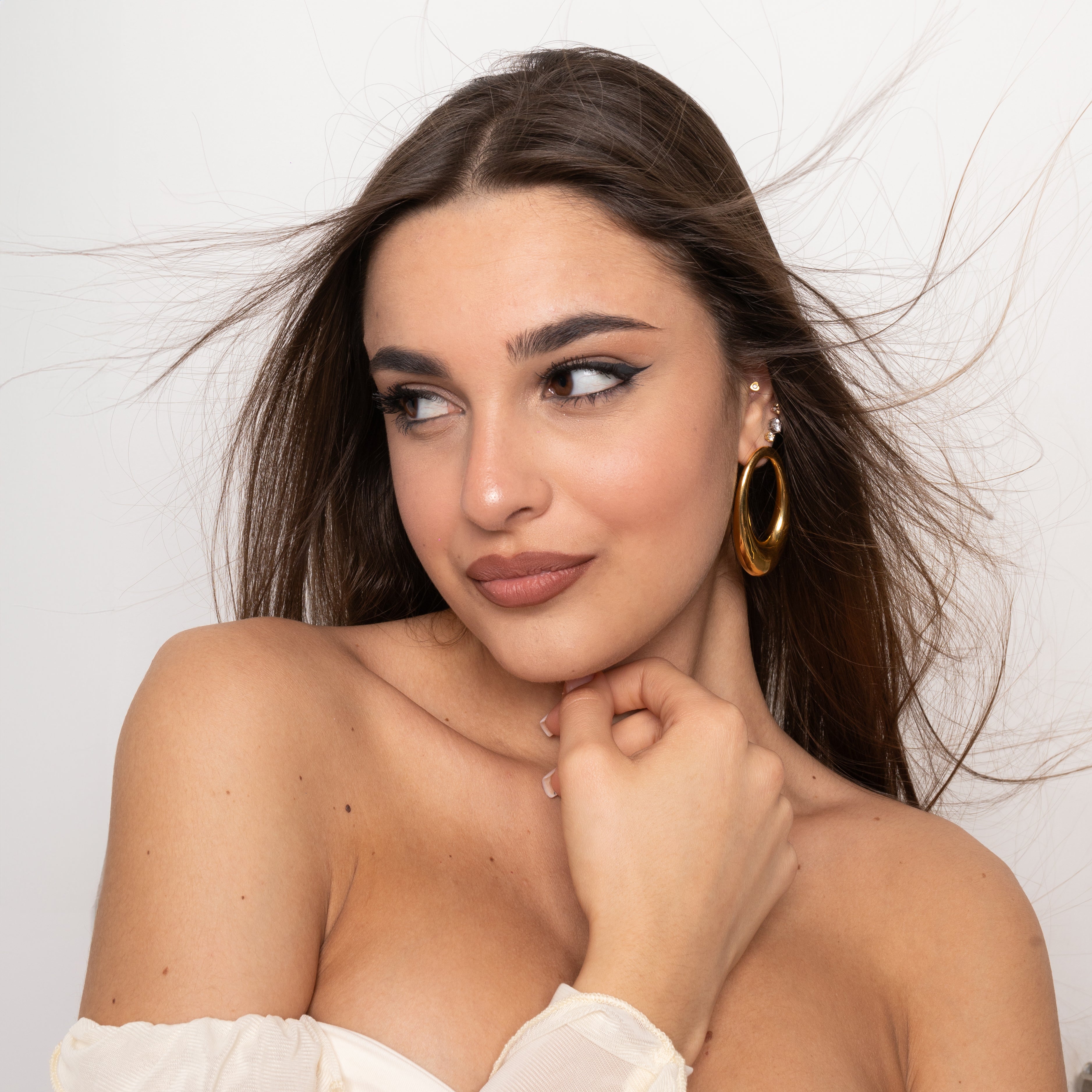 Orecchini crescent oval luxury