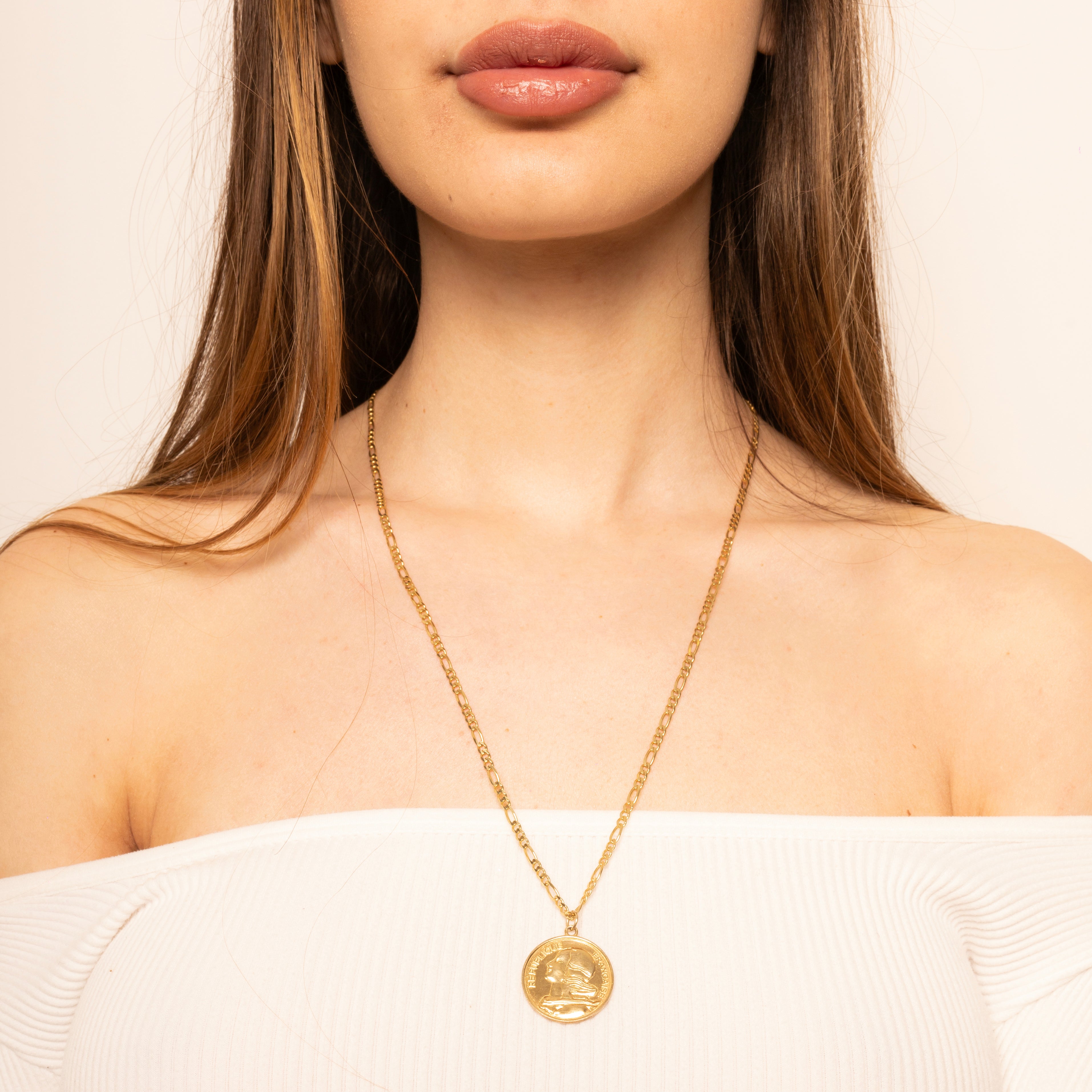 Necklace with ancient coin