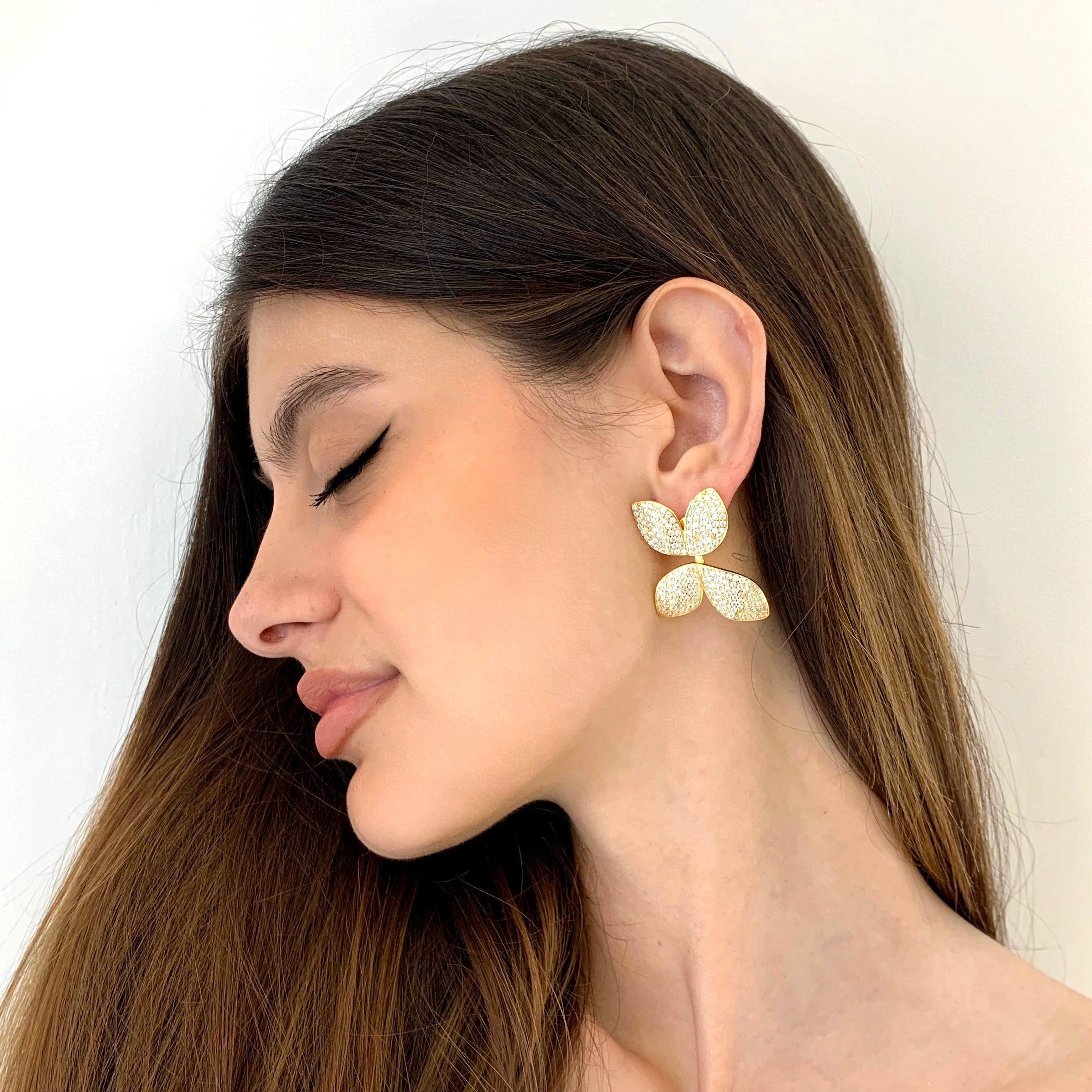 Orecchini Leaves Swarovski