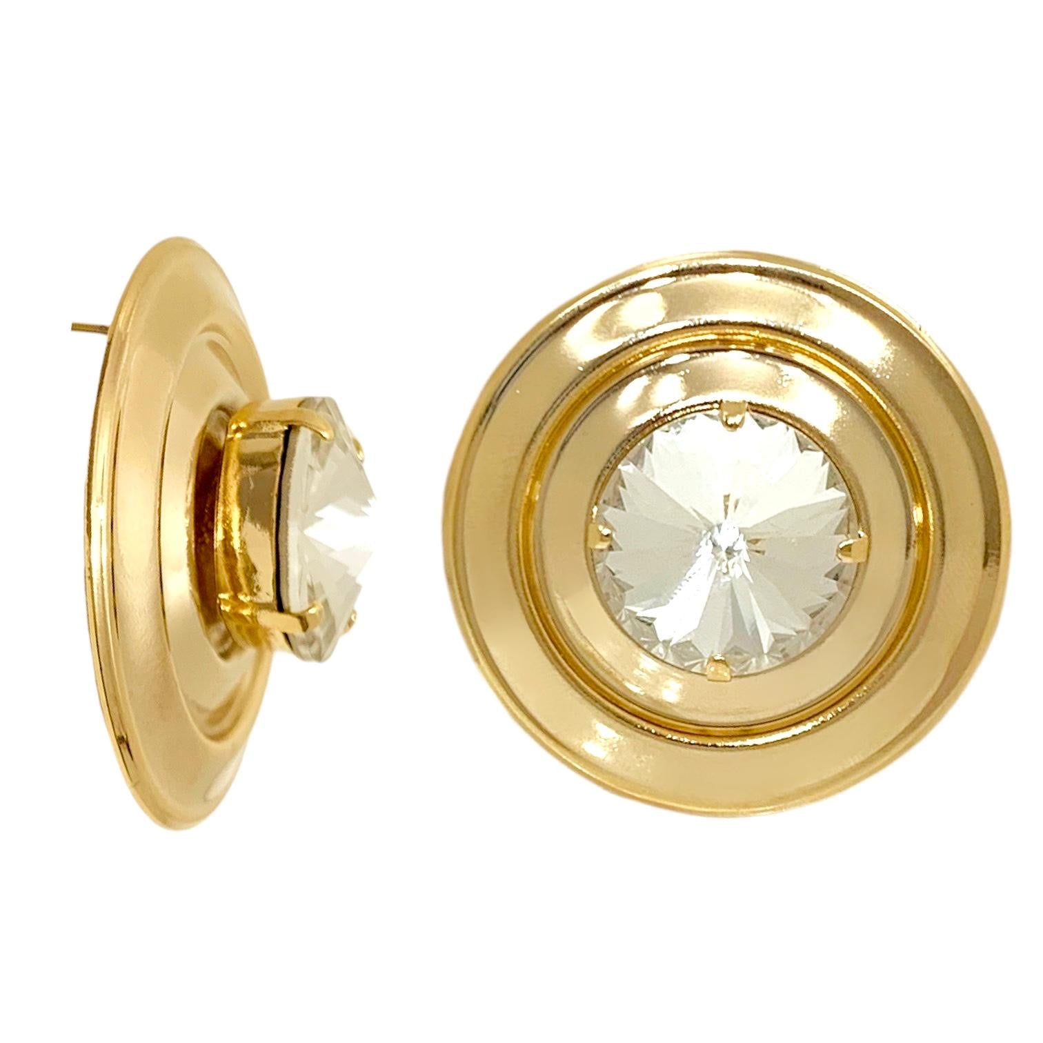 Crystal button earrings