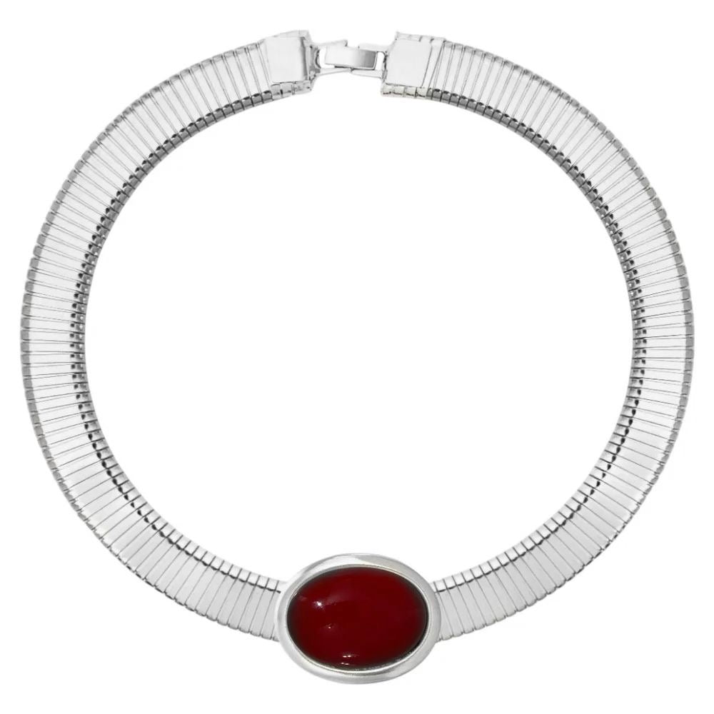 Oval color tube necklace
