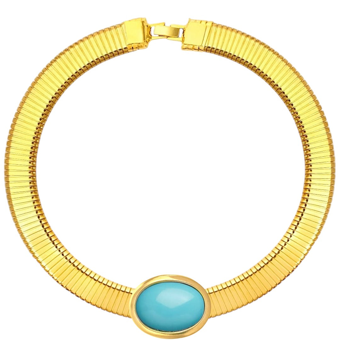 Oval color tube necklace