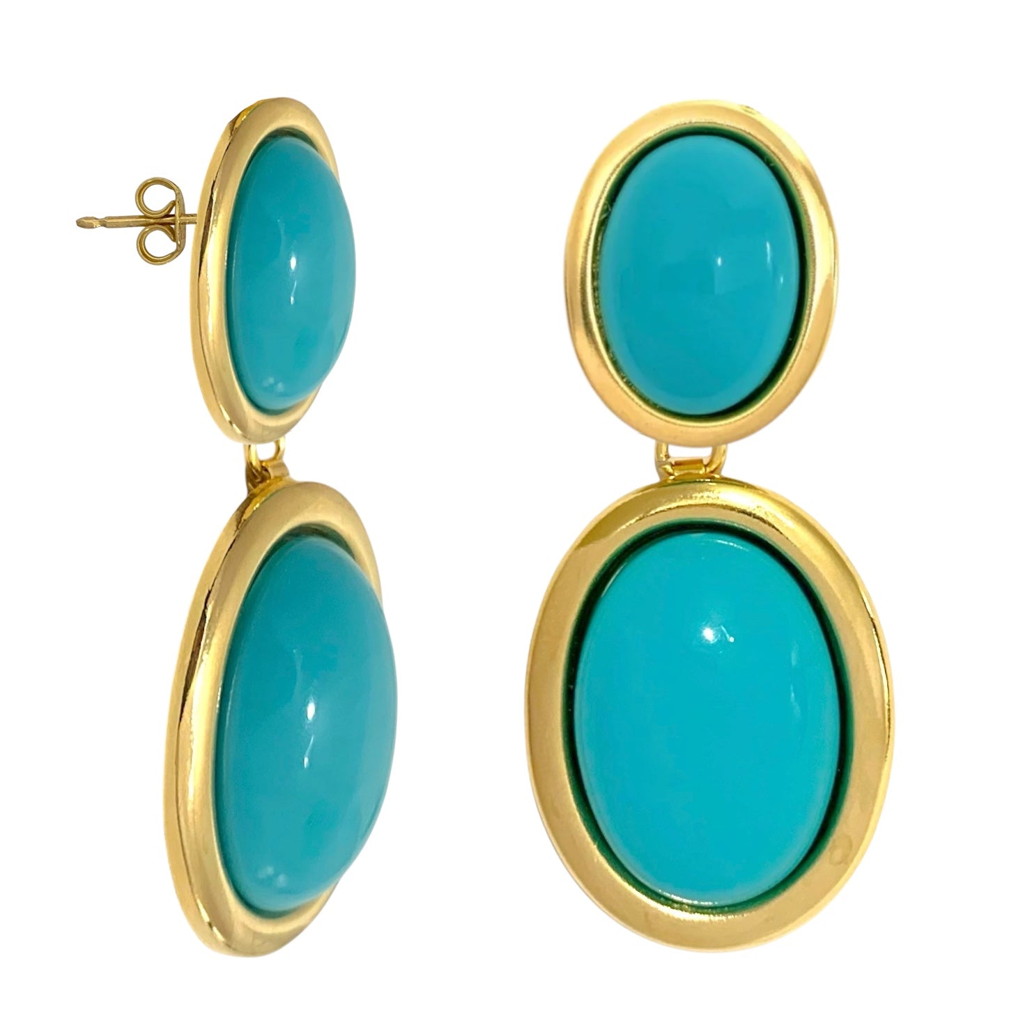 Orecchini oval pendent color