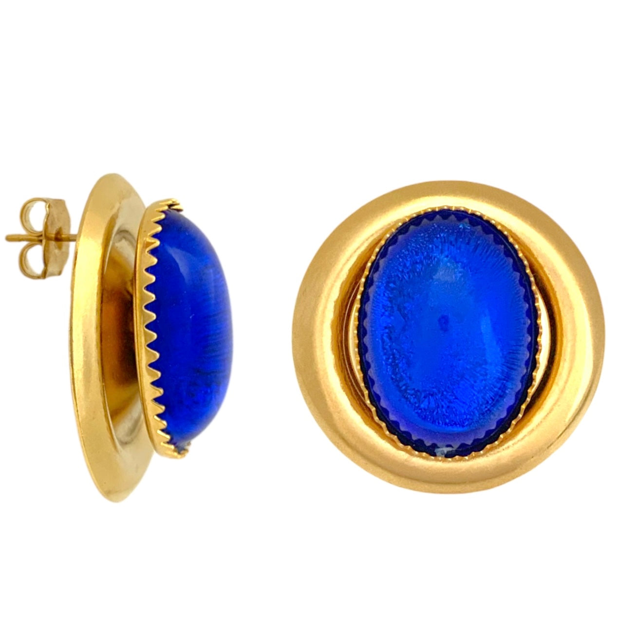 Button color earrings