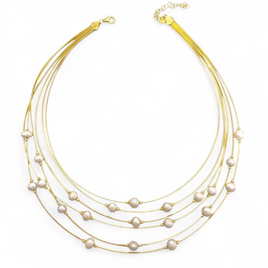 Twist pearl necklace