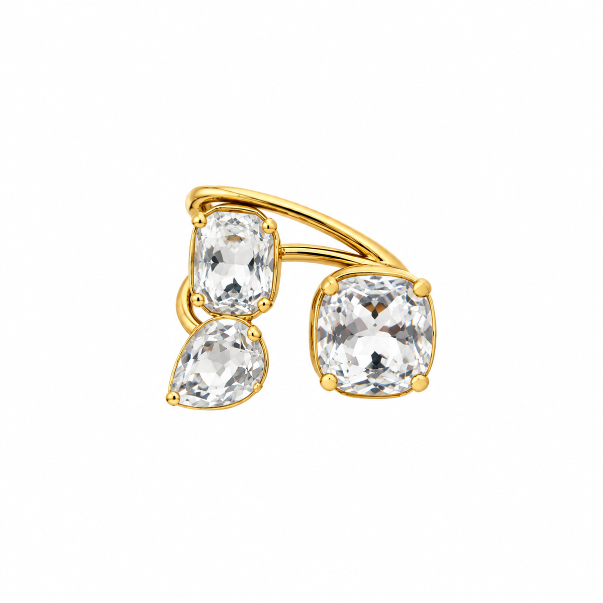 Anello Three Crystal Casual