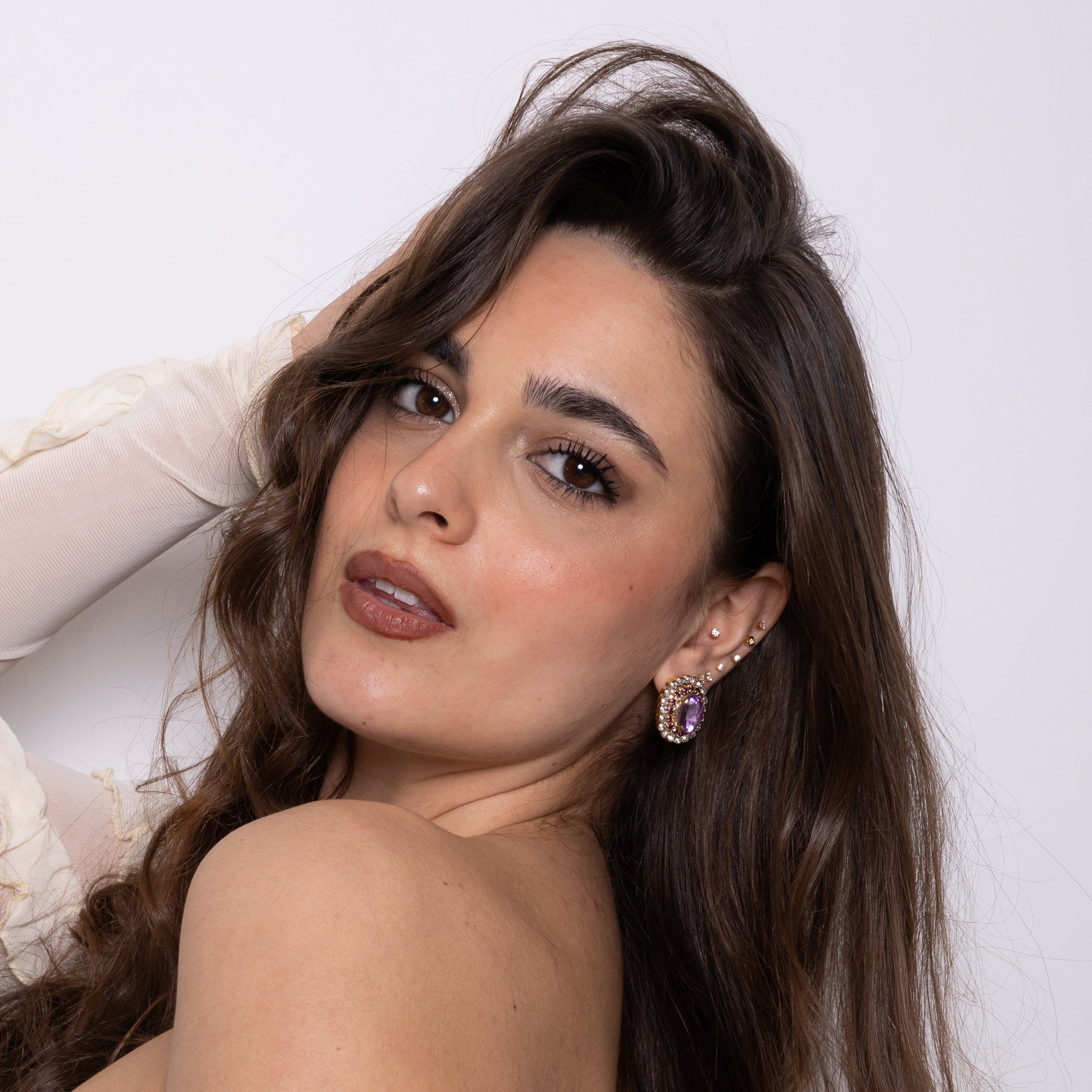 Orecchini peach Swarovski