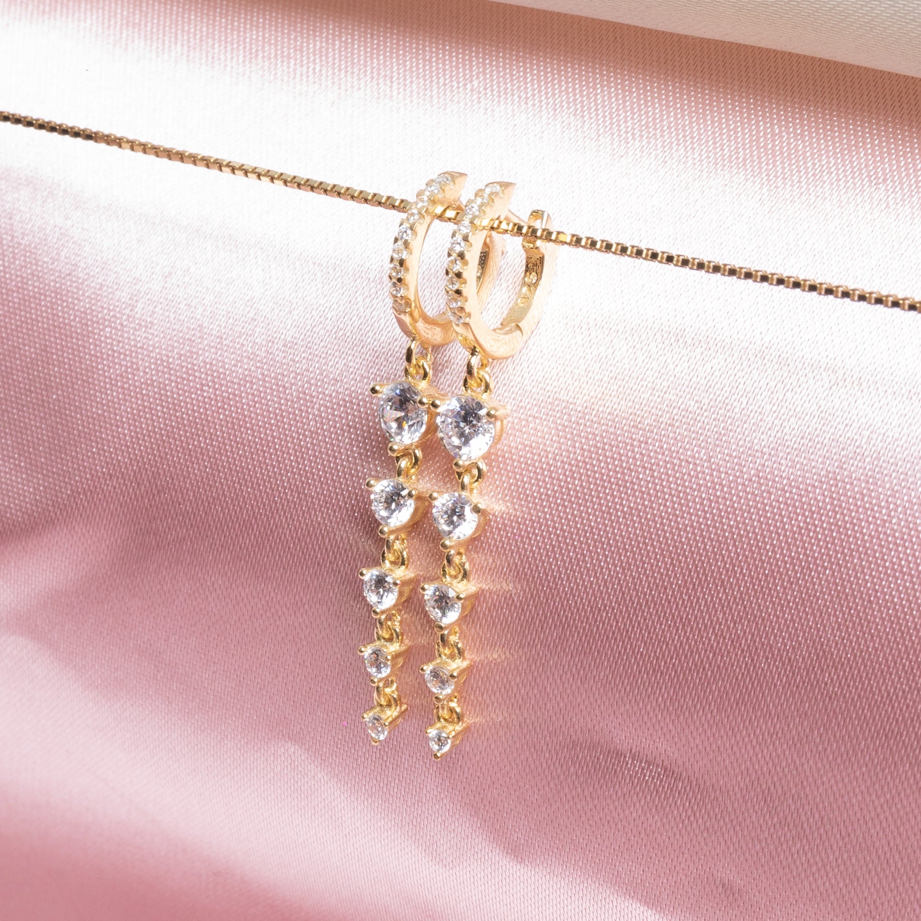 Double baguette mini hoops