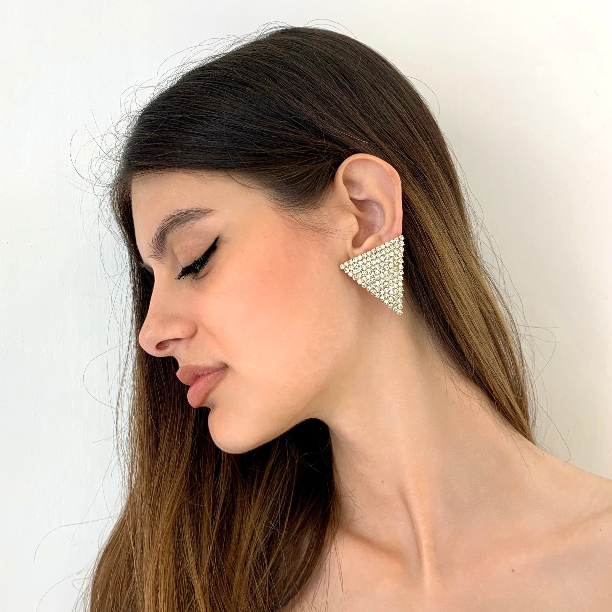 Swarovski Triangle Earrings