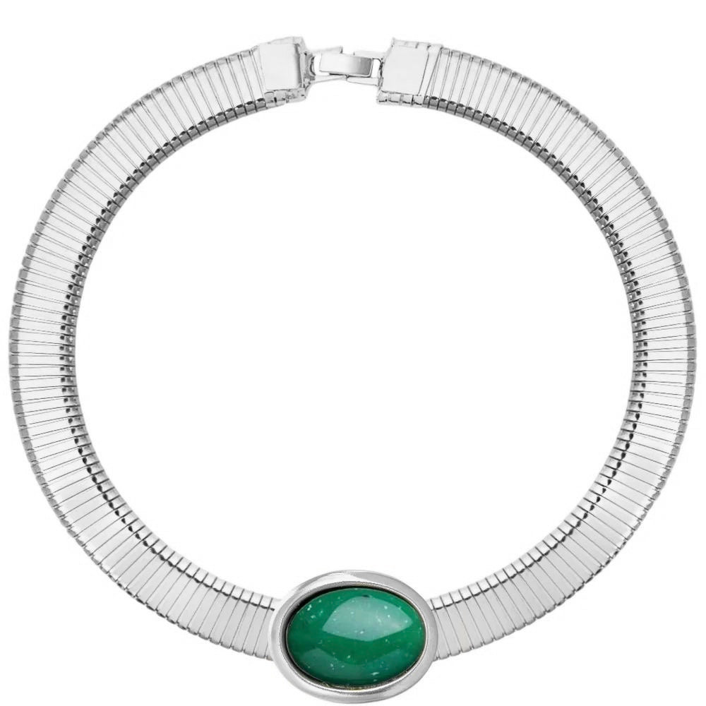 Oval color tube necklace