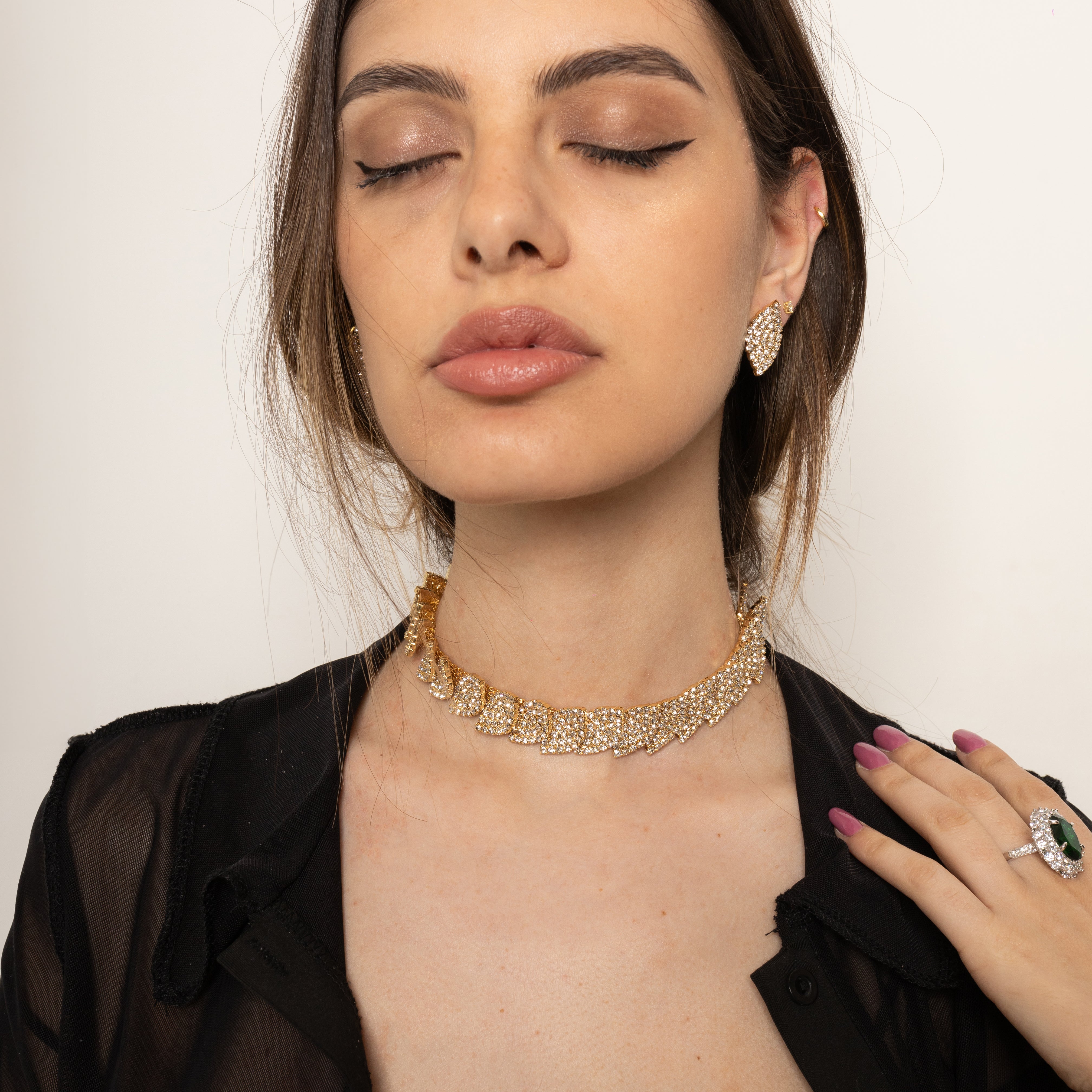 Swarovski Leaf Earrings