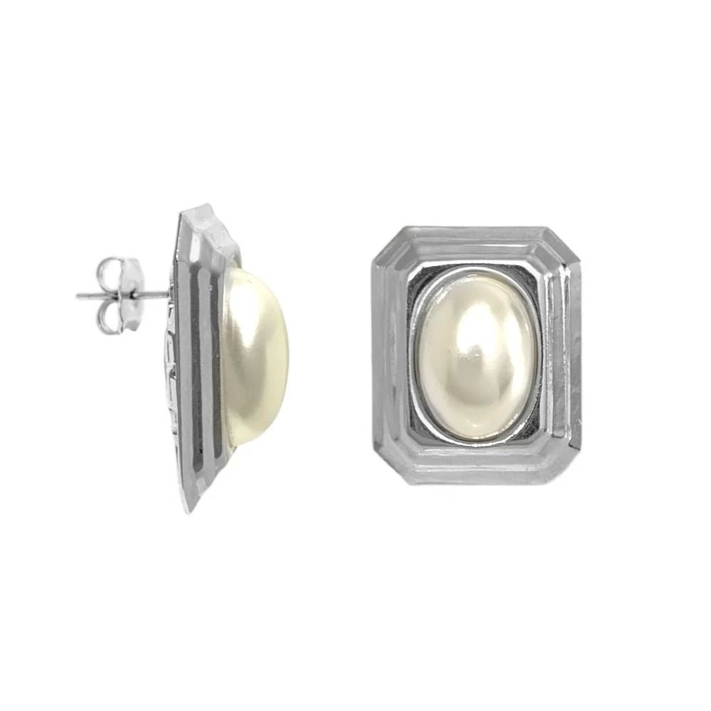 Square pearl earrings