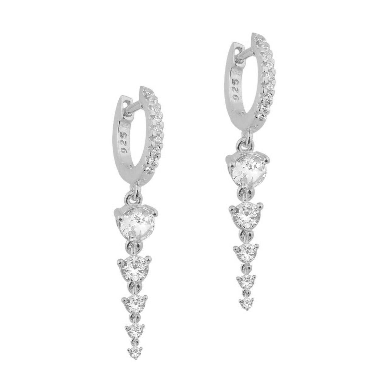 Double baguette mini hoops