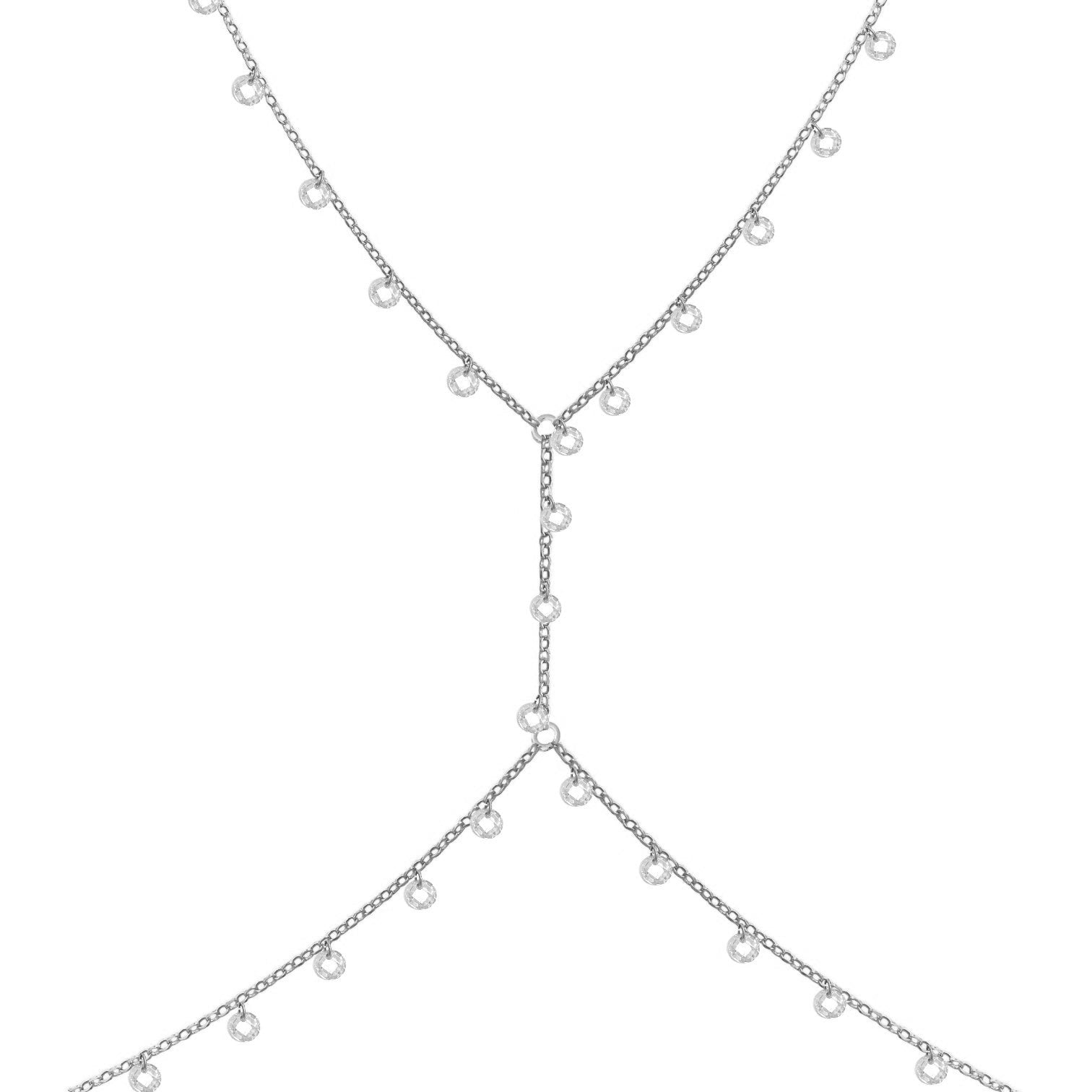 Body chain with pendant zirconia
