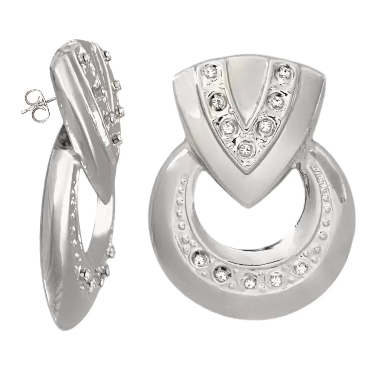 Moon shield earrings