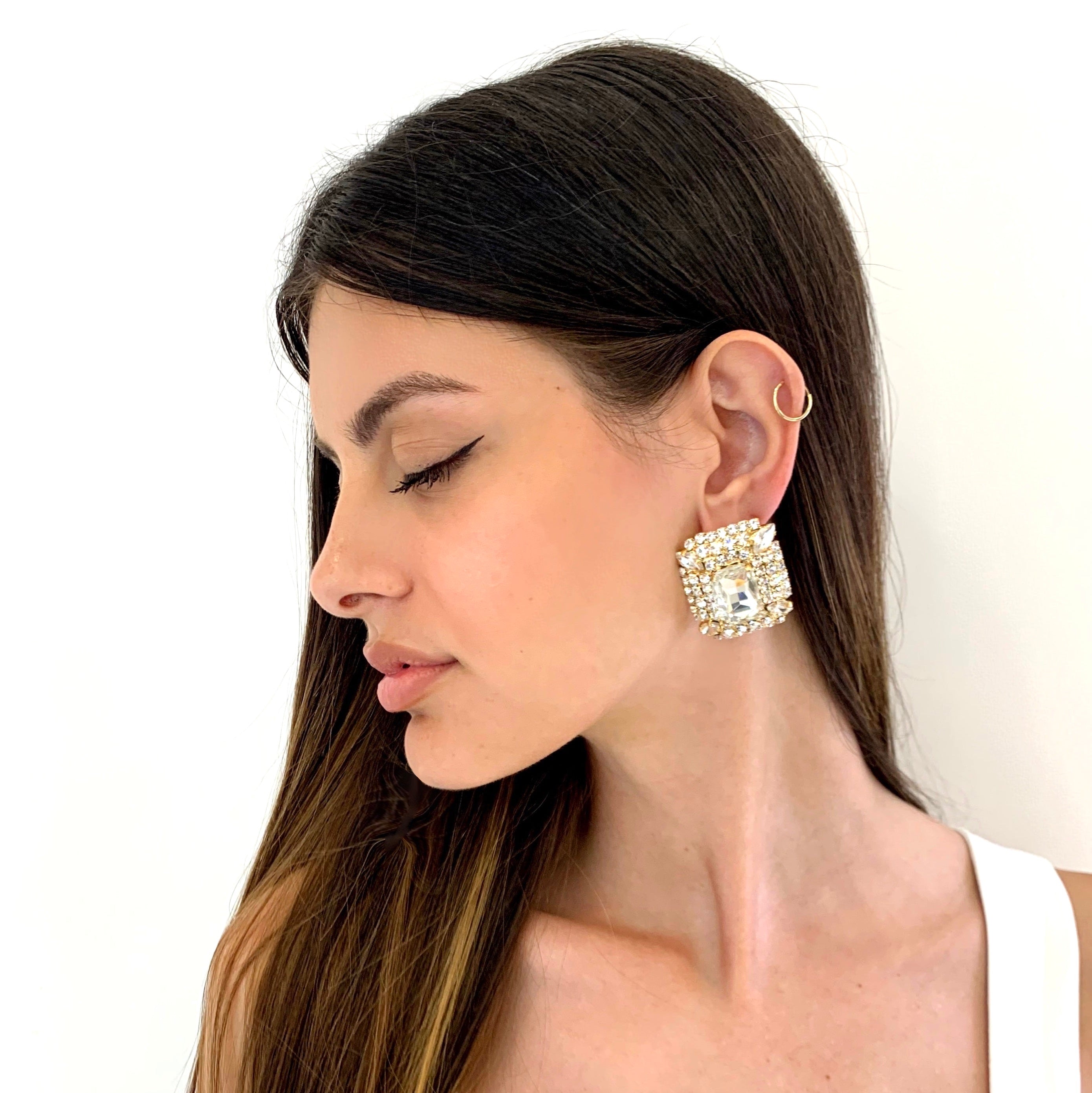 Big square earrings