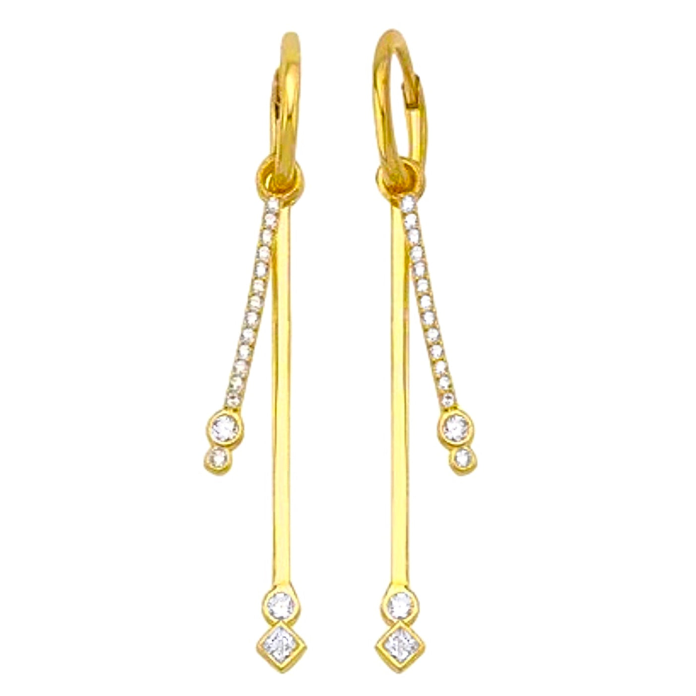 Double baguette mini hoops