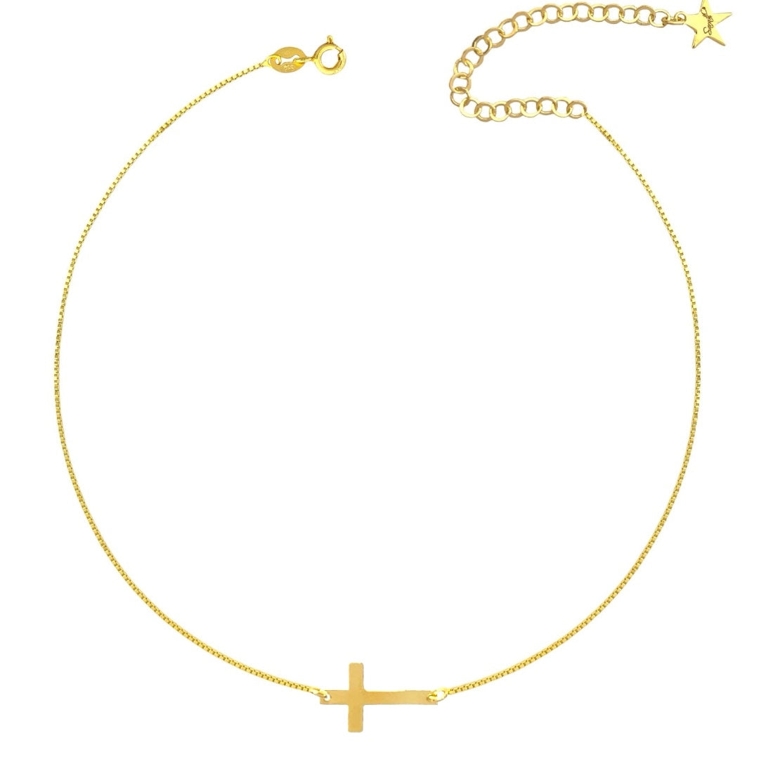 Choker with cross on the side